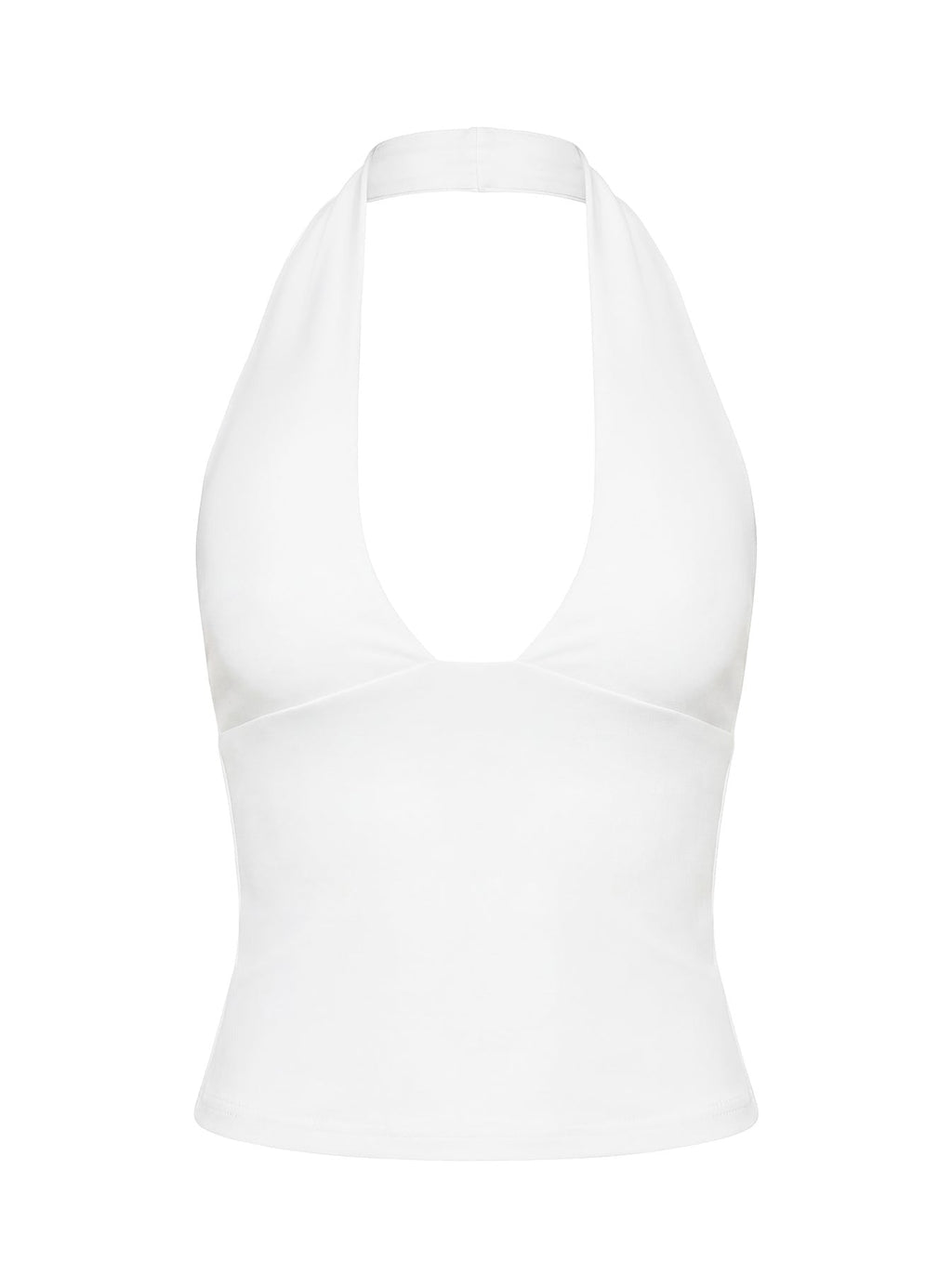 Daily Define Halter Tank Top White