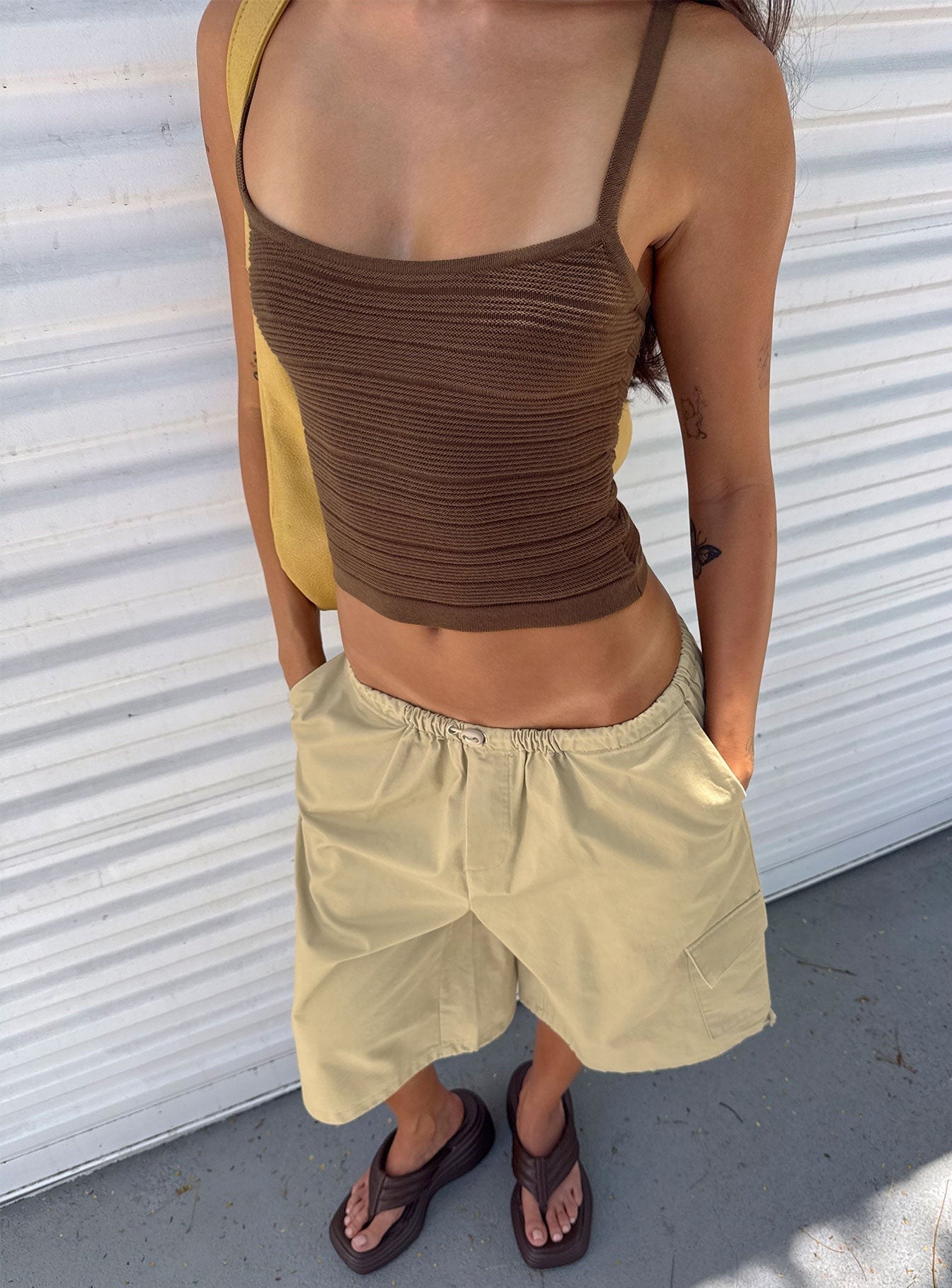 Wilah Knit Tank Top Brown