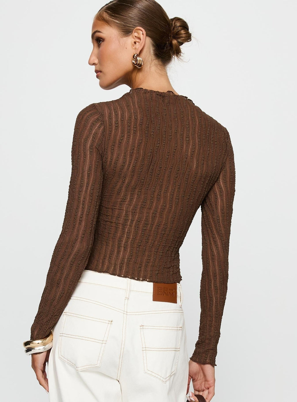Padra Long Sleeve Top Brown