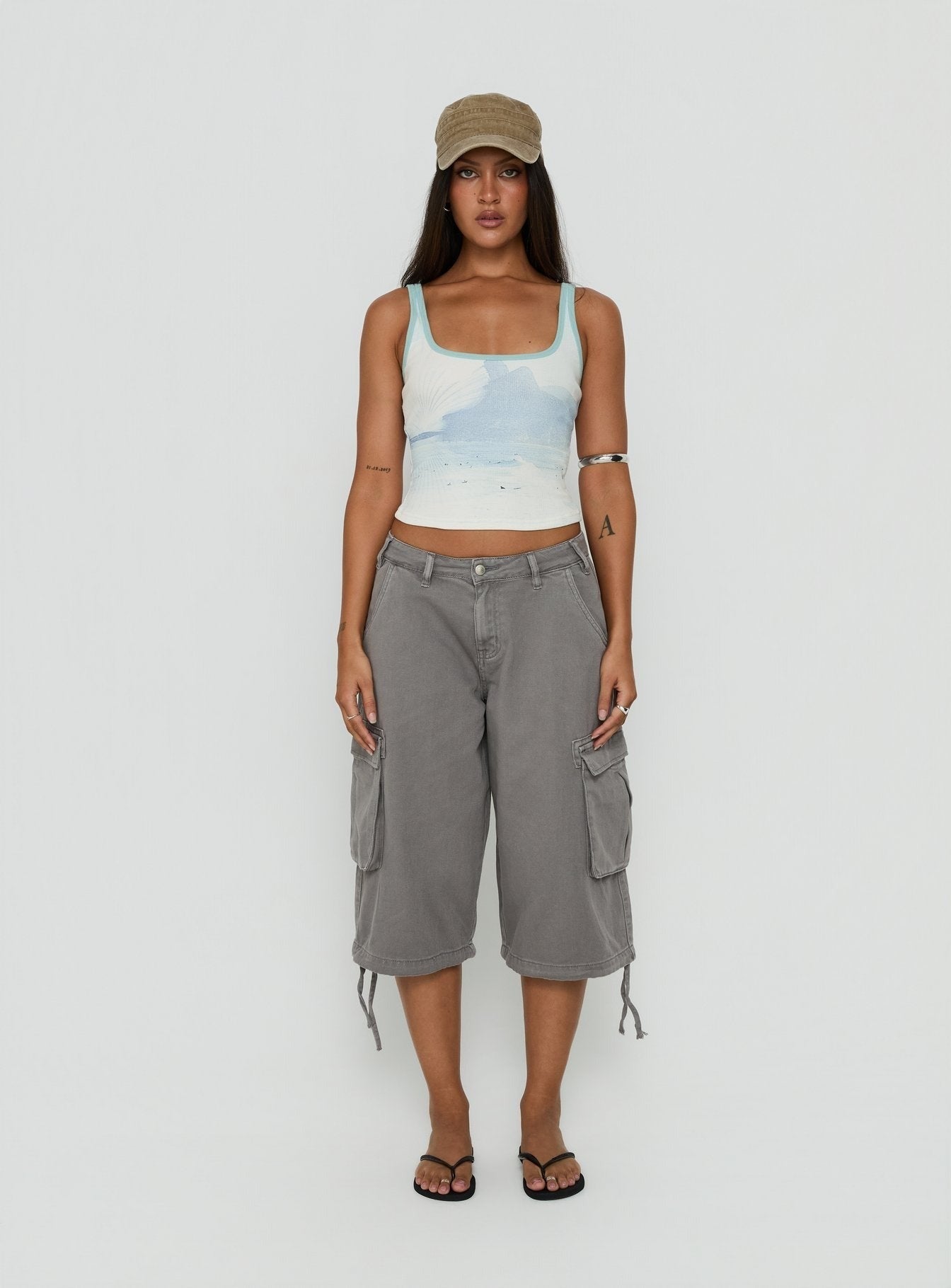 Soft Ember Graphic Tank Top Blue