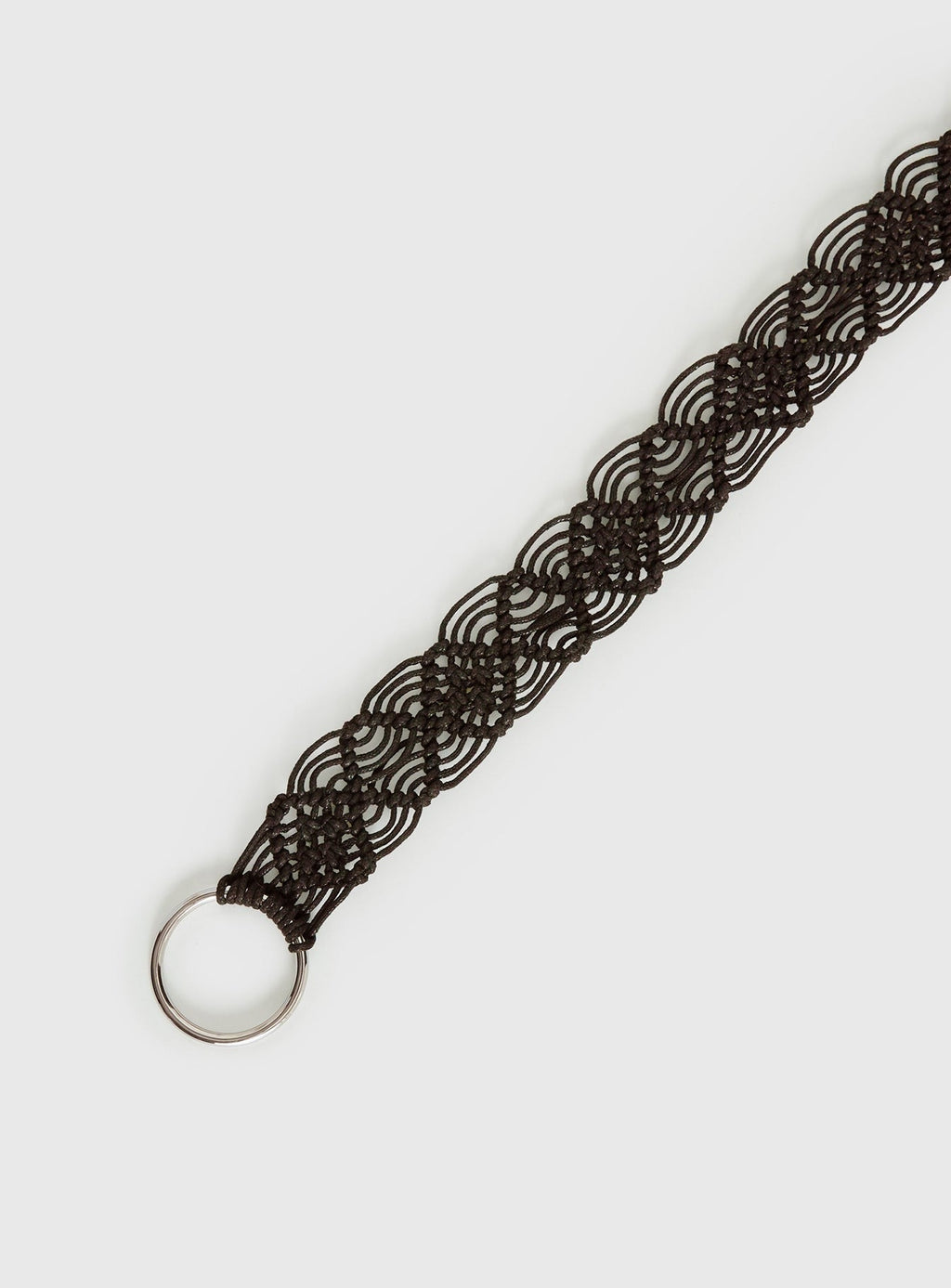 Dayten Ring Detail Crochet Belt Brown