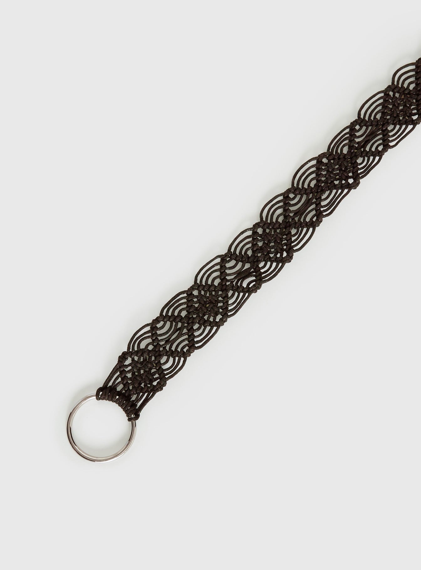 Dayten Ring Detail Crochet Belt Brown