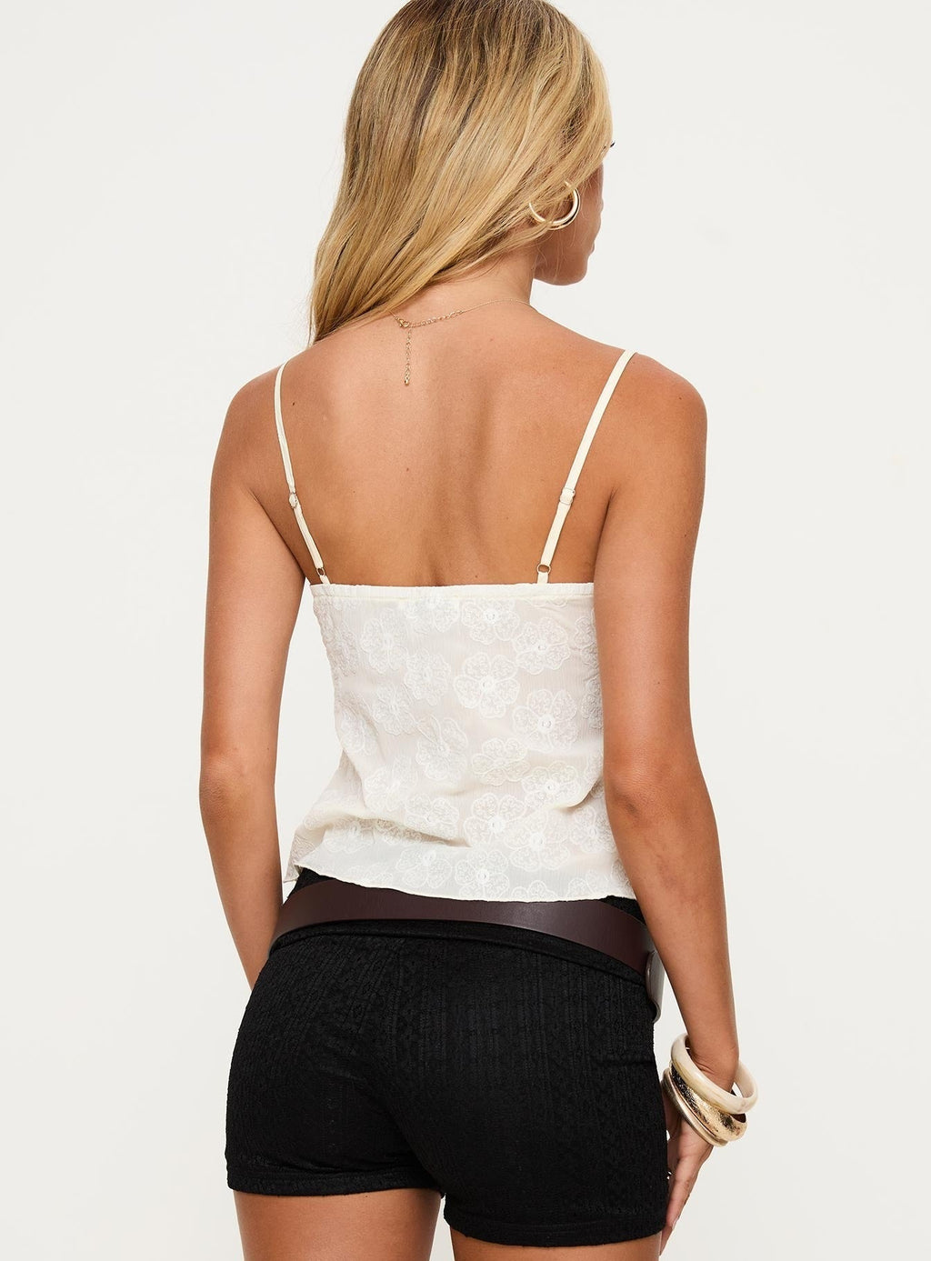 Inescapable Embroidered Cami Top Cream