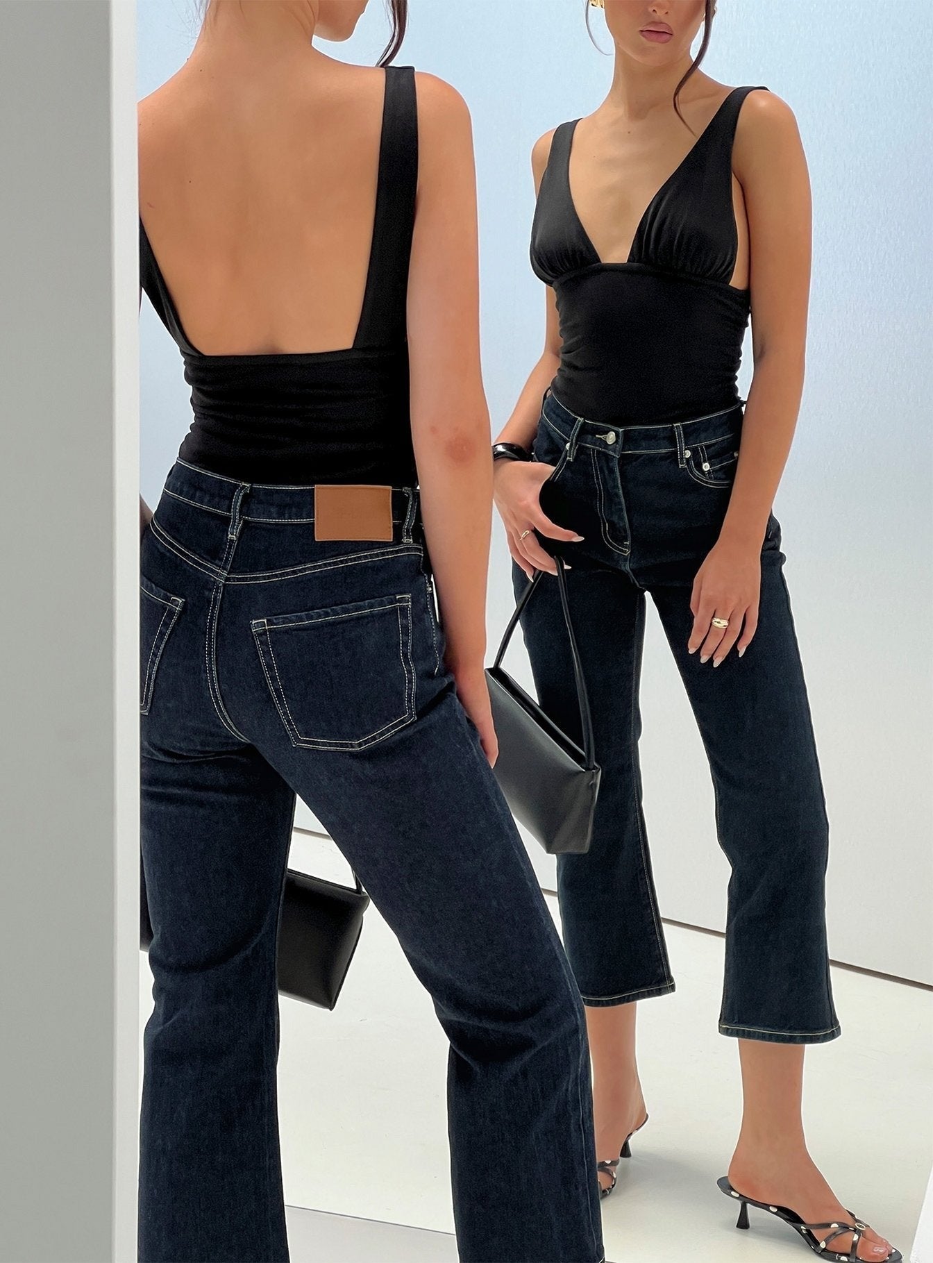 Cindee High Rise Cropped Jeans Raw Indigo