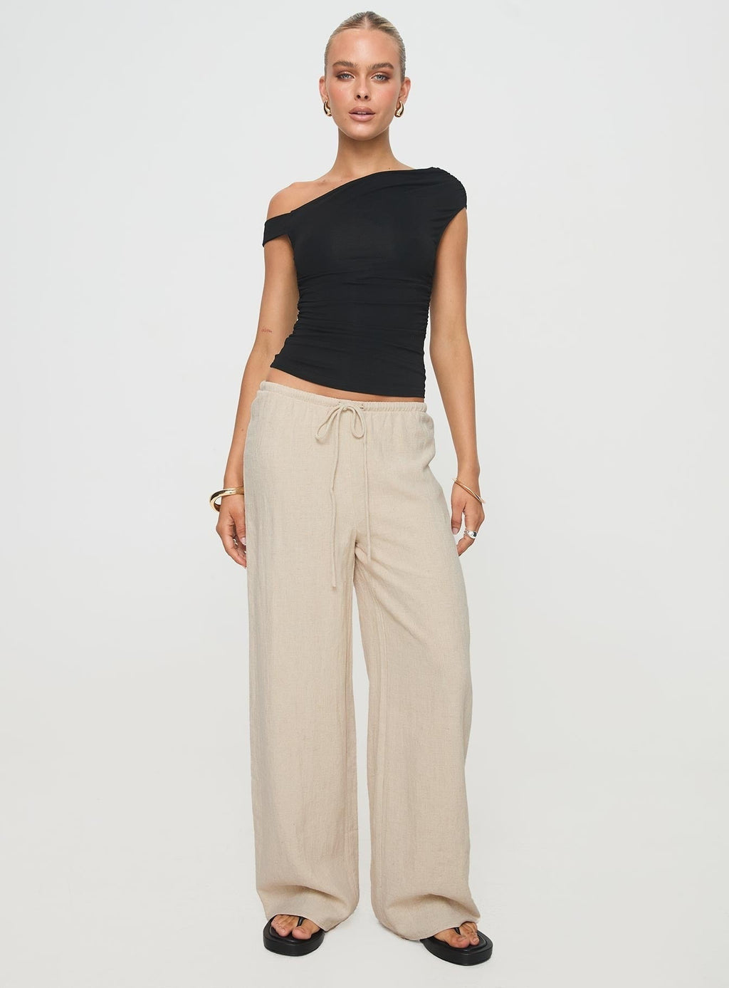 Zodiac Linen Blend Pants Beige