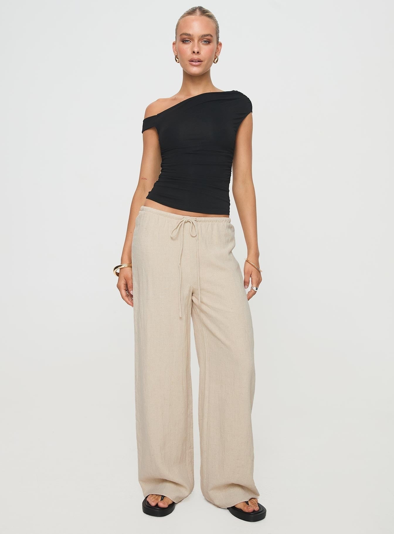 Zodiac Linen Blend Pants Beige