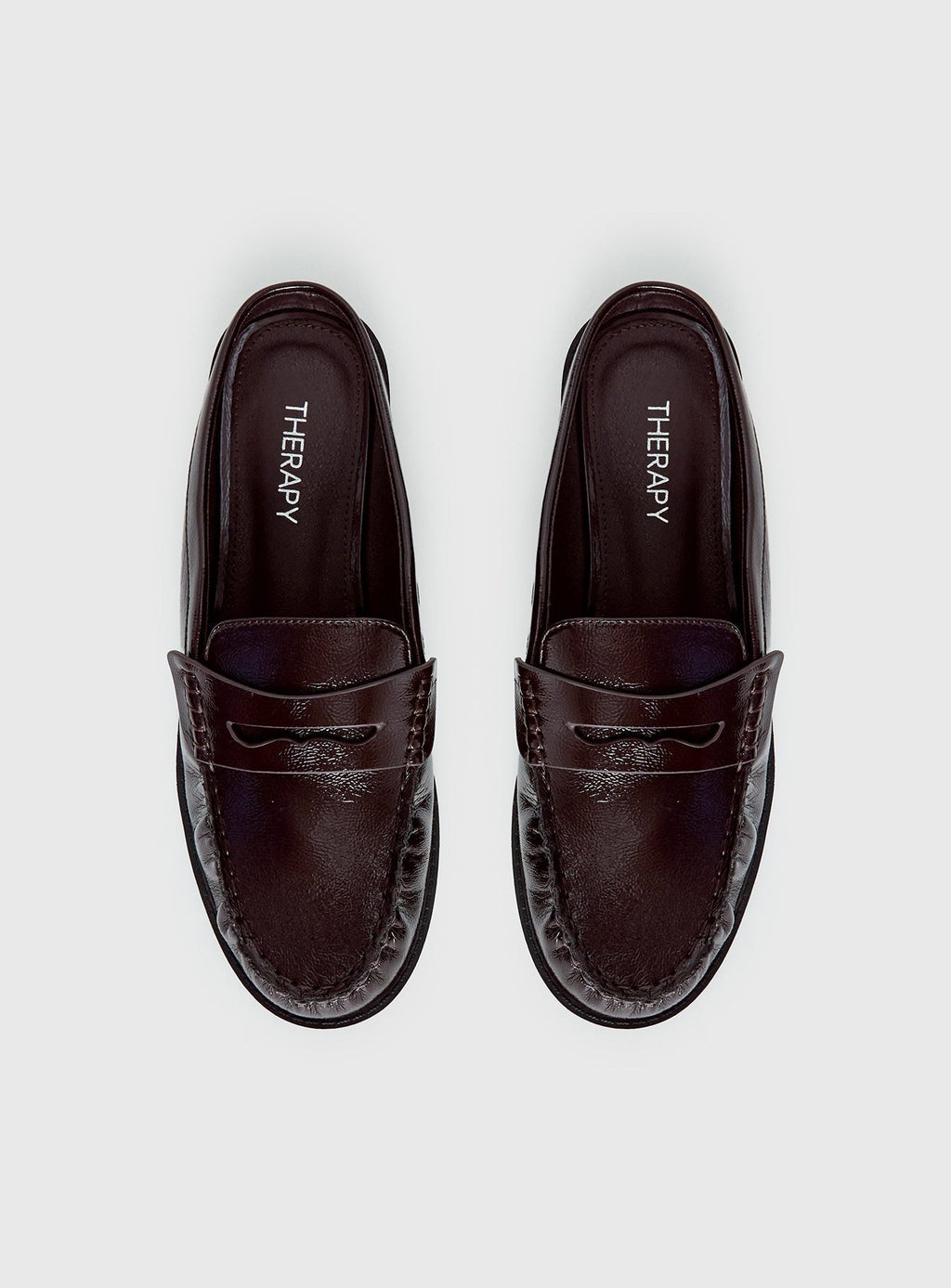 Therapy Atticus Faux Leather Slip On Loafers Cherry