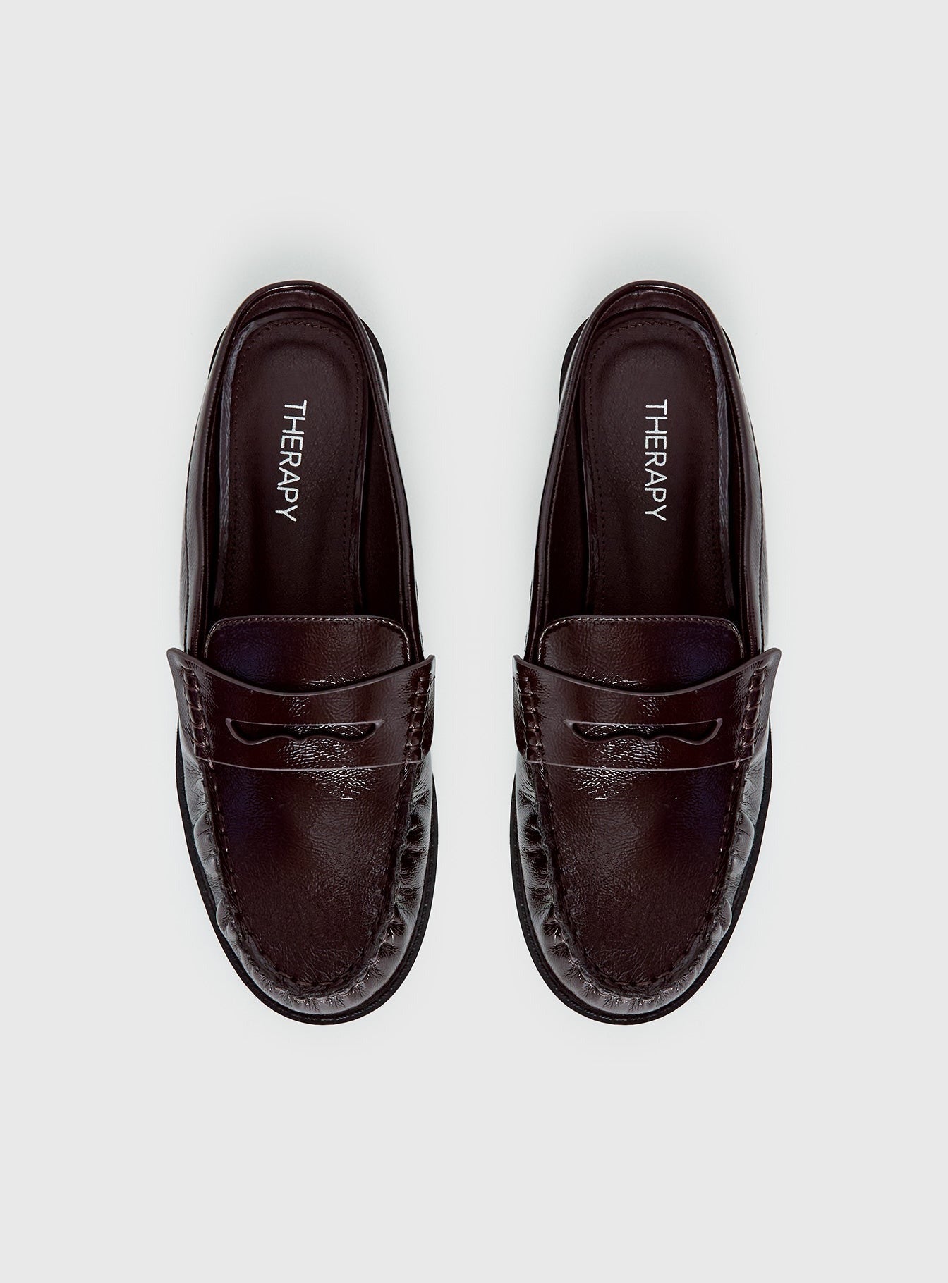 Therapy Atticus Faux Leather Slip On Loafers Cherry