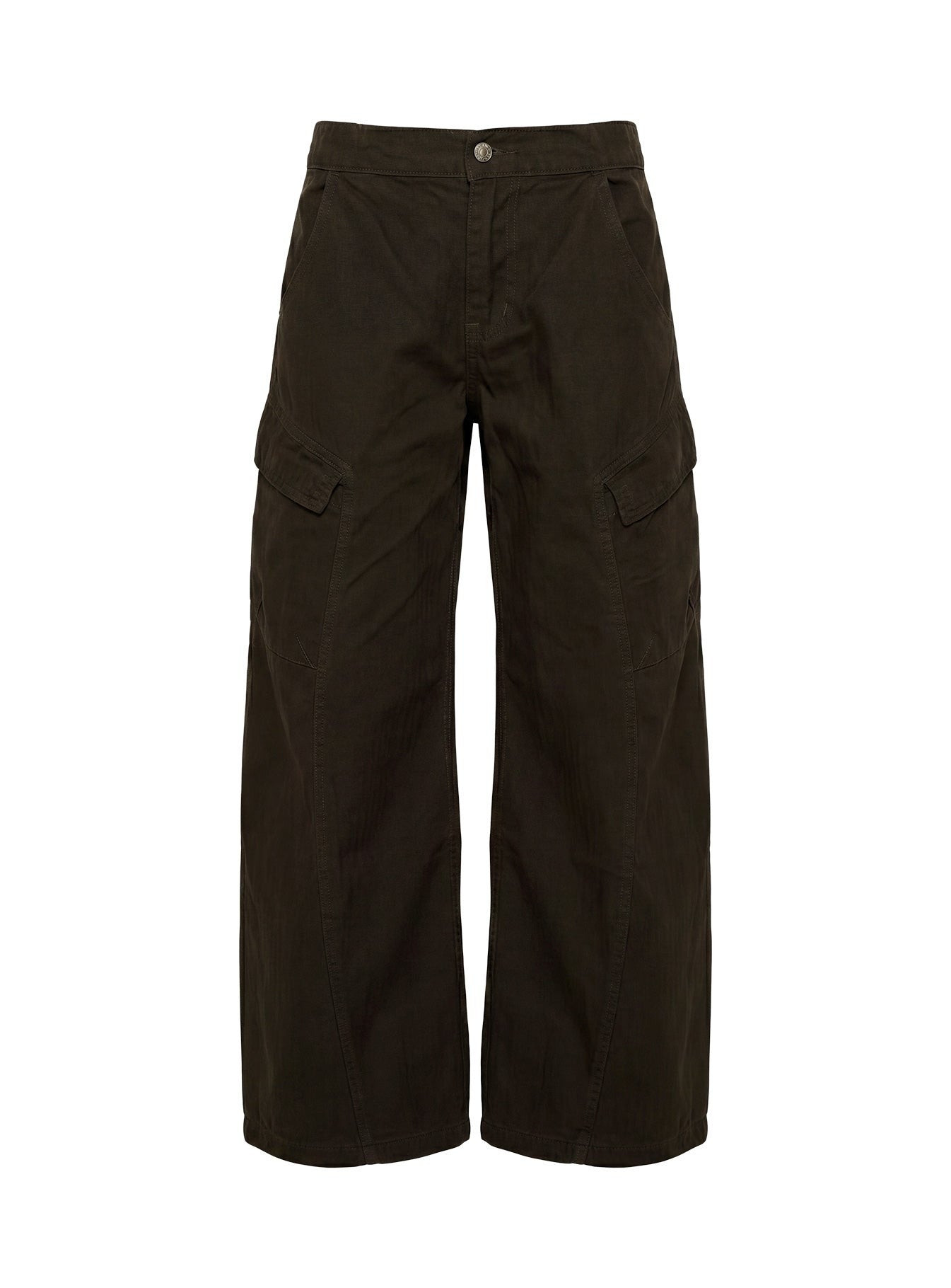 Selective Memory Low Rise Wide Leg Cargo Pants Dark Charcoal