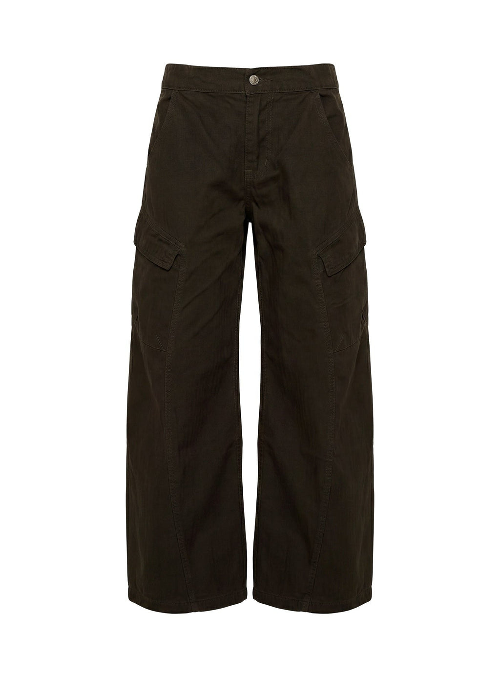 Selective Memory Low Rise Wide Leg Cargo Pants Dark Charcoal