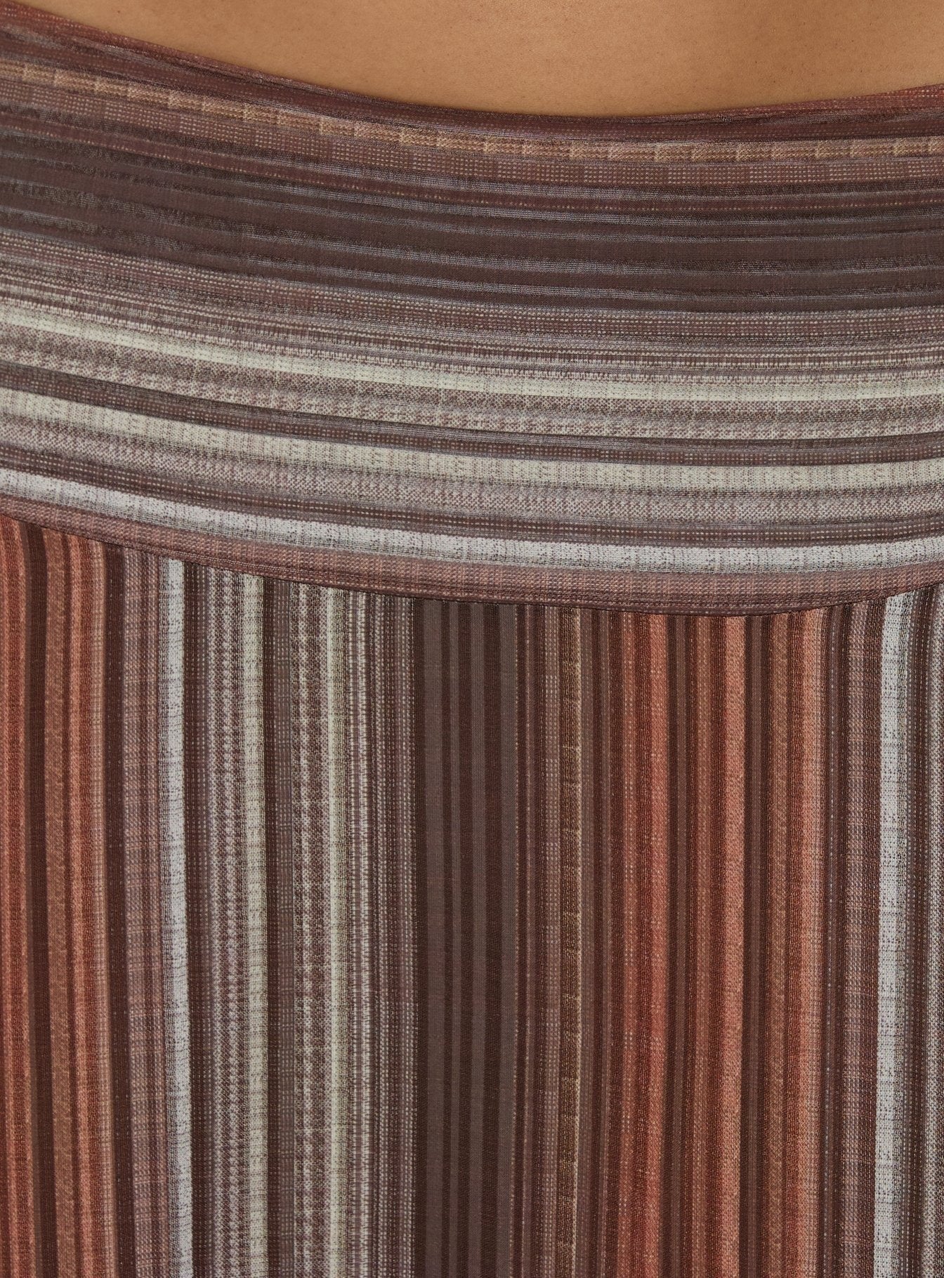 Massino Asymmetrical Midi Skirt Multi Stripe