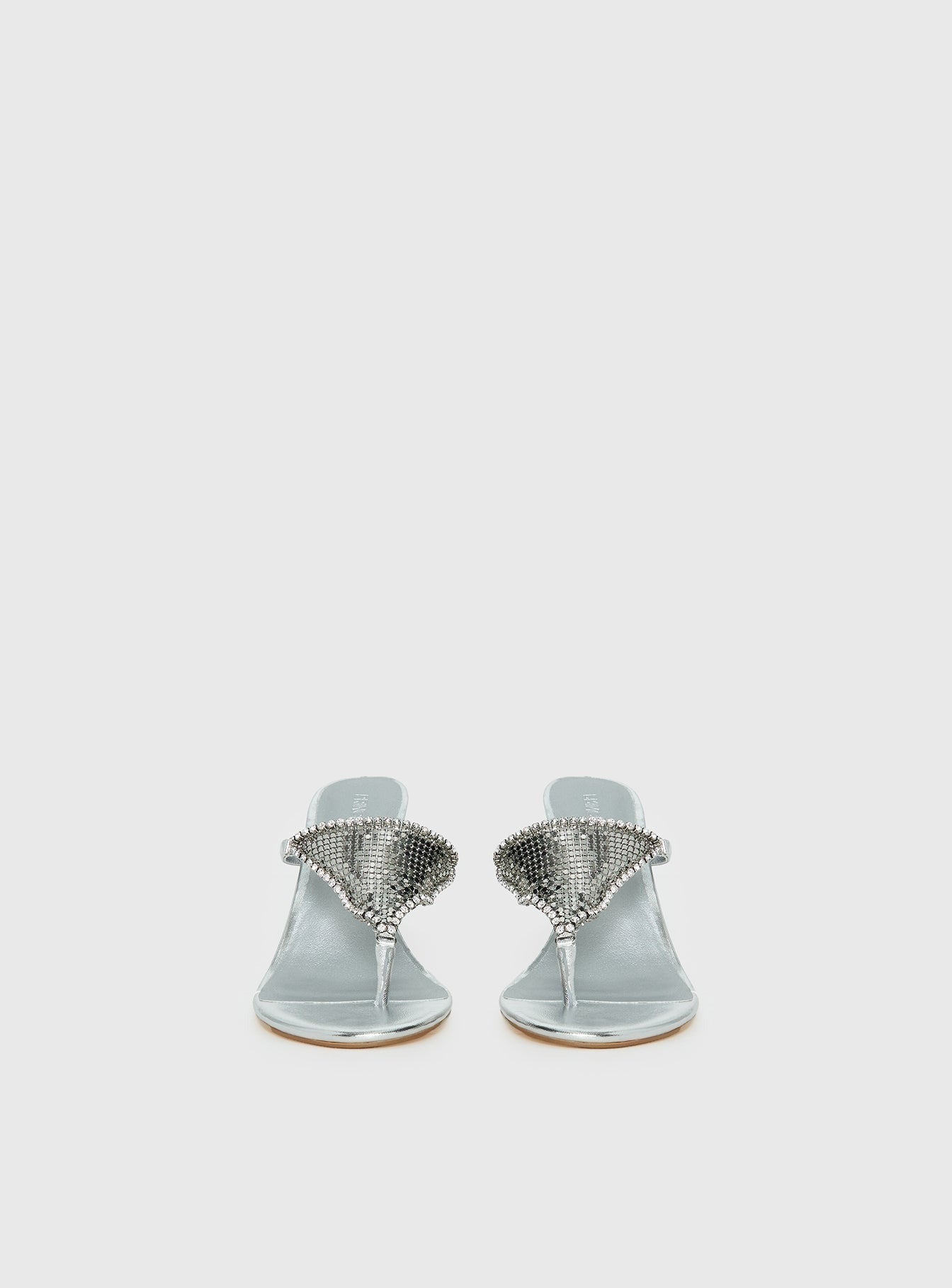 Miss You More Glitter Mesh Heels Silver