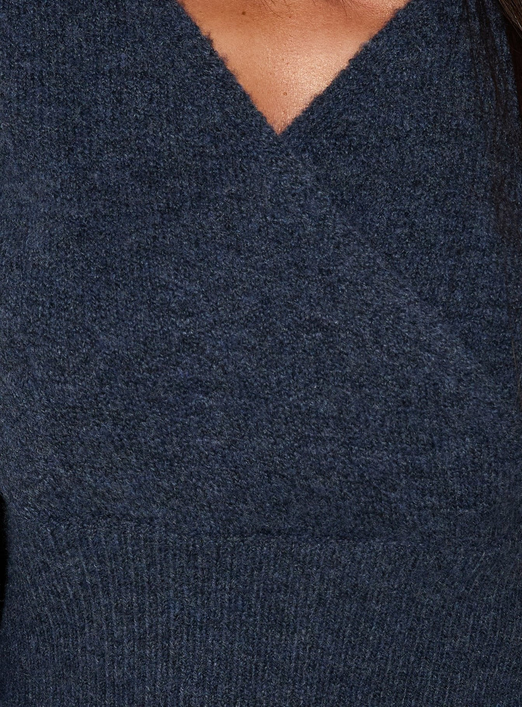 Myala Wrap Knit Sweater Navy