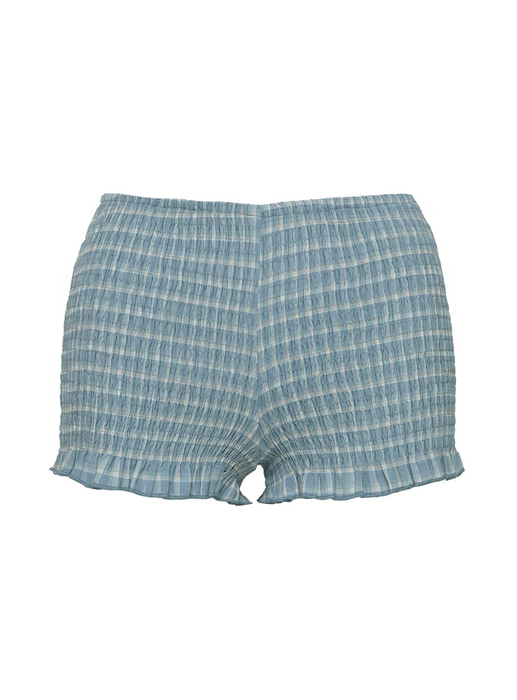 Jukebox Shirred Micro Shorts Blue