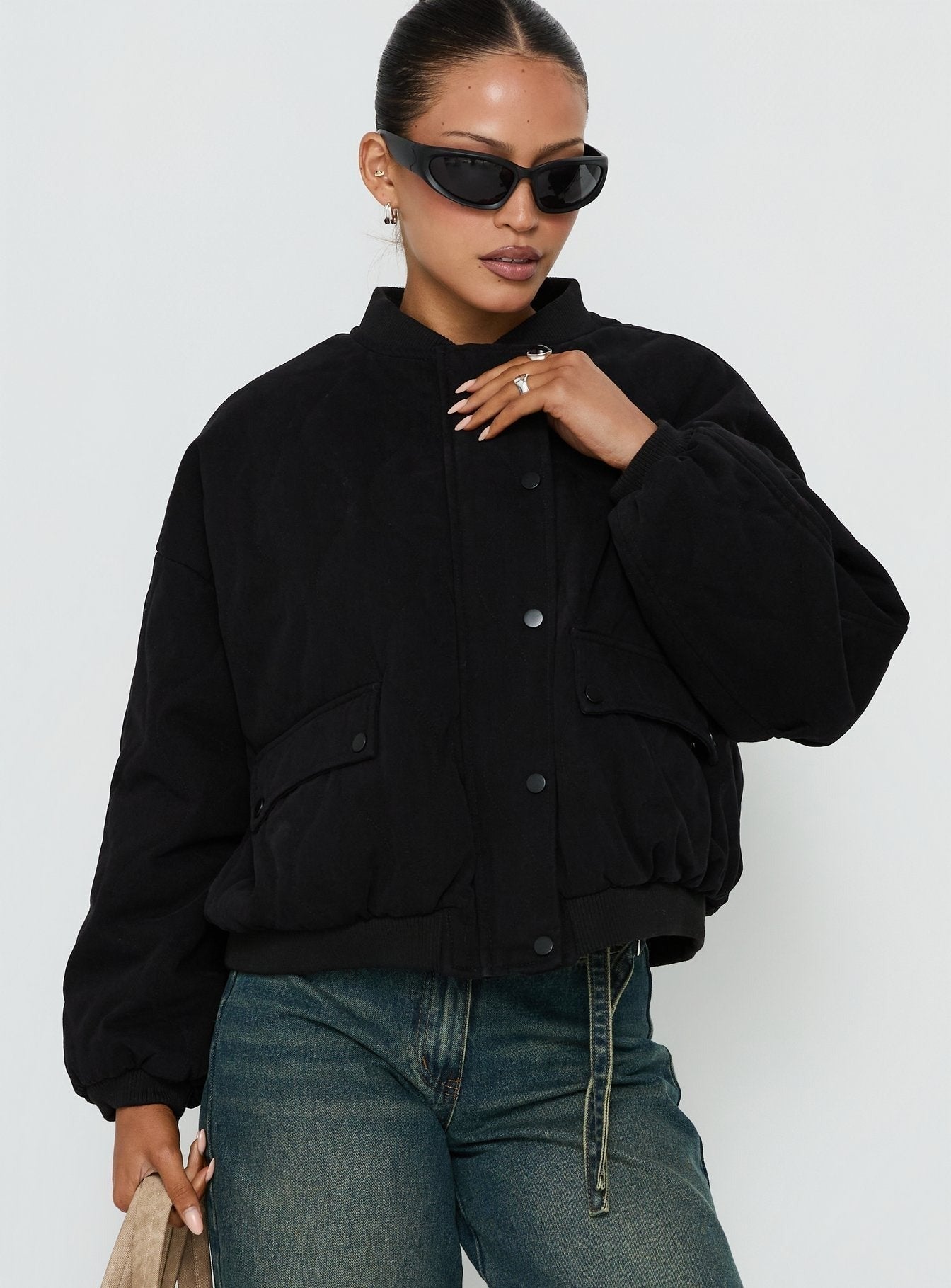 Stick Season Quilted Jacket Black