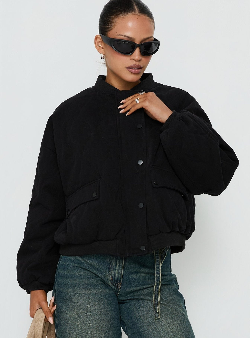 Stick Season Quilted Jacket Black