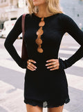 Dejonge Long Sleeve Ring Mini Dress Black Tall