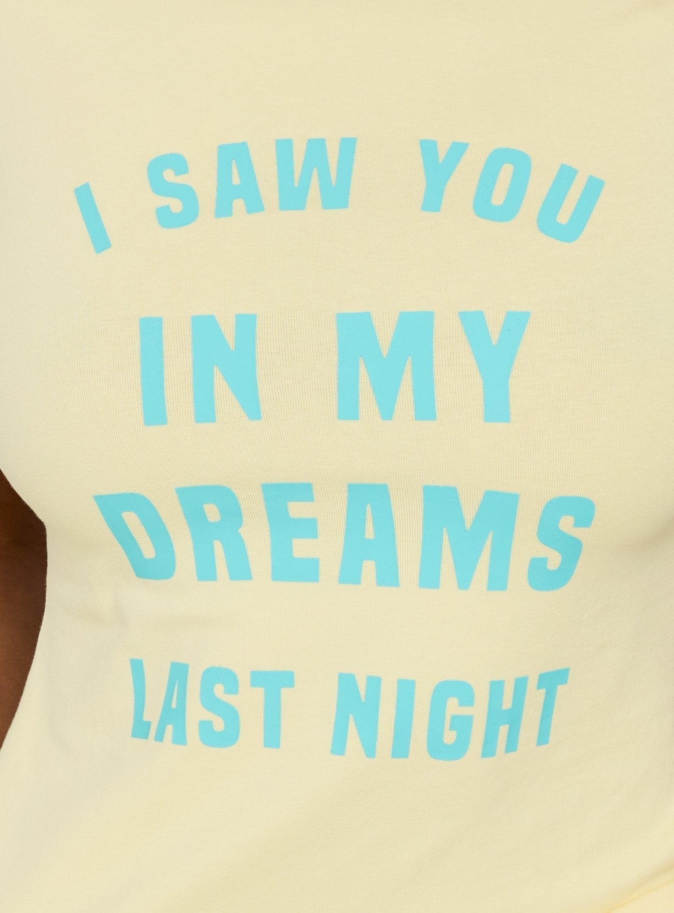 Always In My Dreams Graphic Baby Tee Yellow
