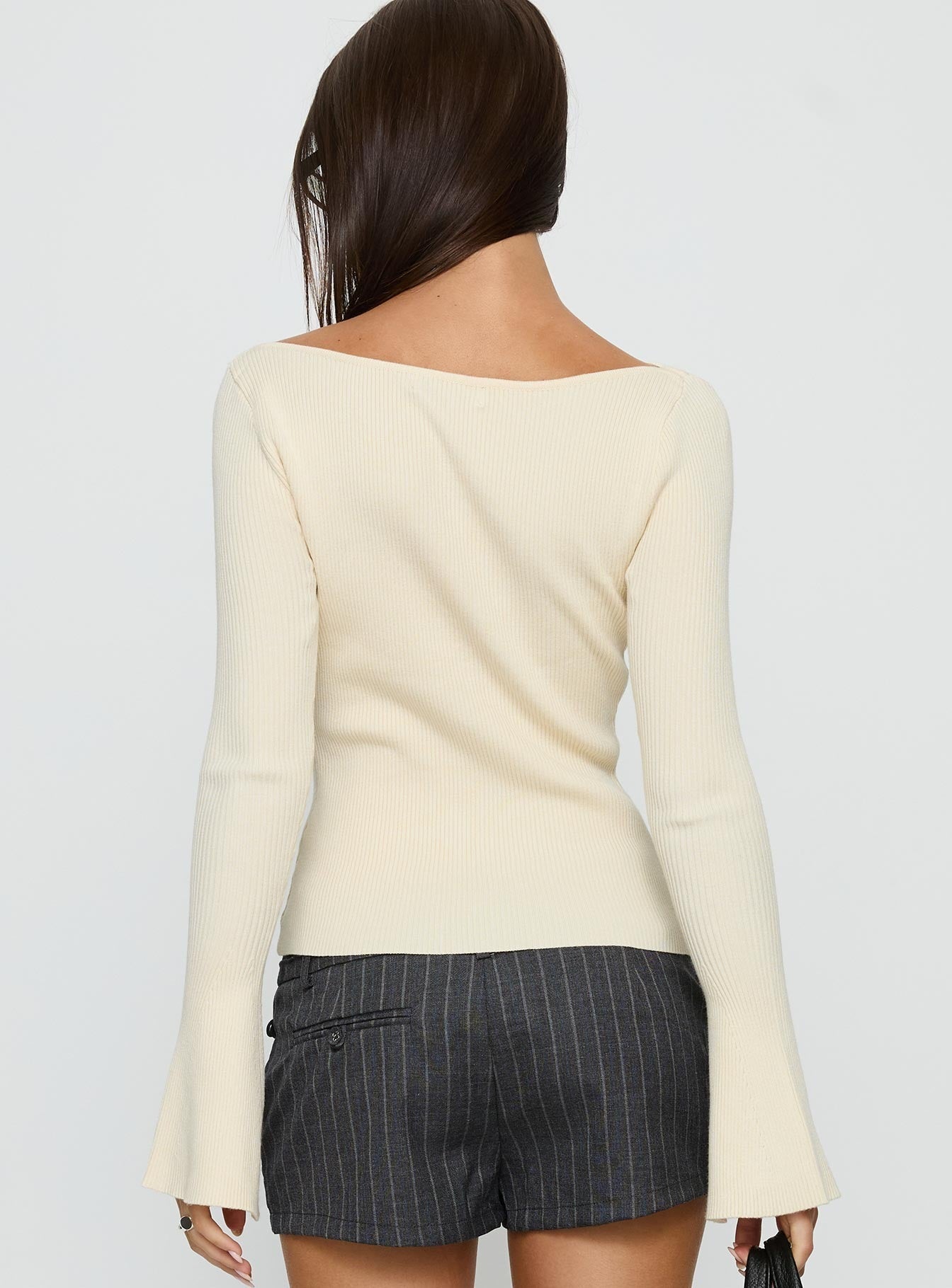 Tahnia Off Shoulder Button Up Top Butter