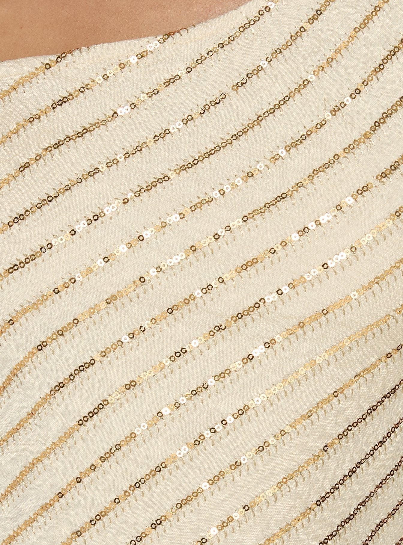 Loucetta One Shoulder Tie Detail Top Cream Stripe