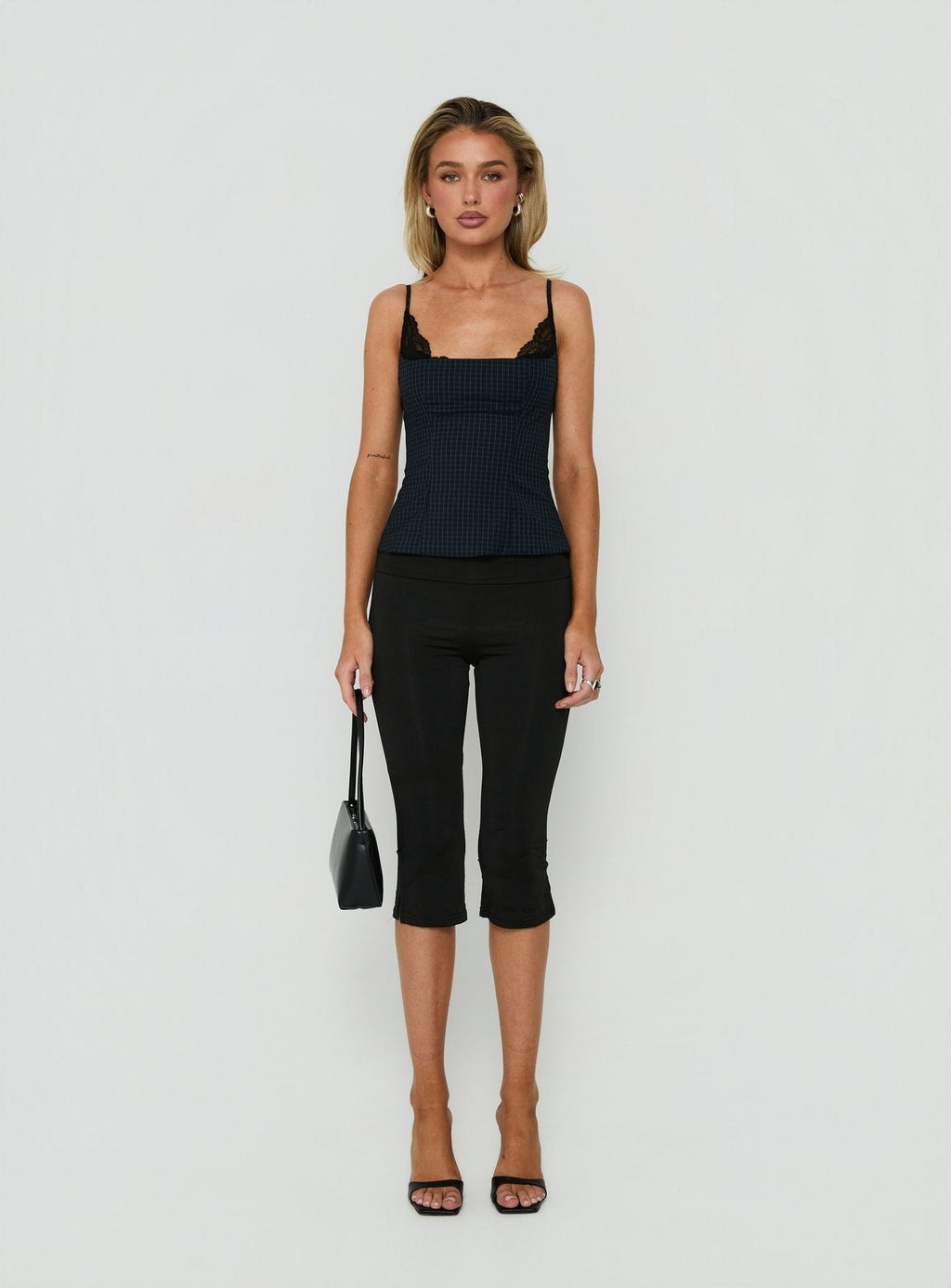 Renaissance Corset Top Blue Check