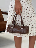 Aperture Faux Leather Shoulder Bag Brown