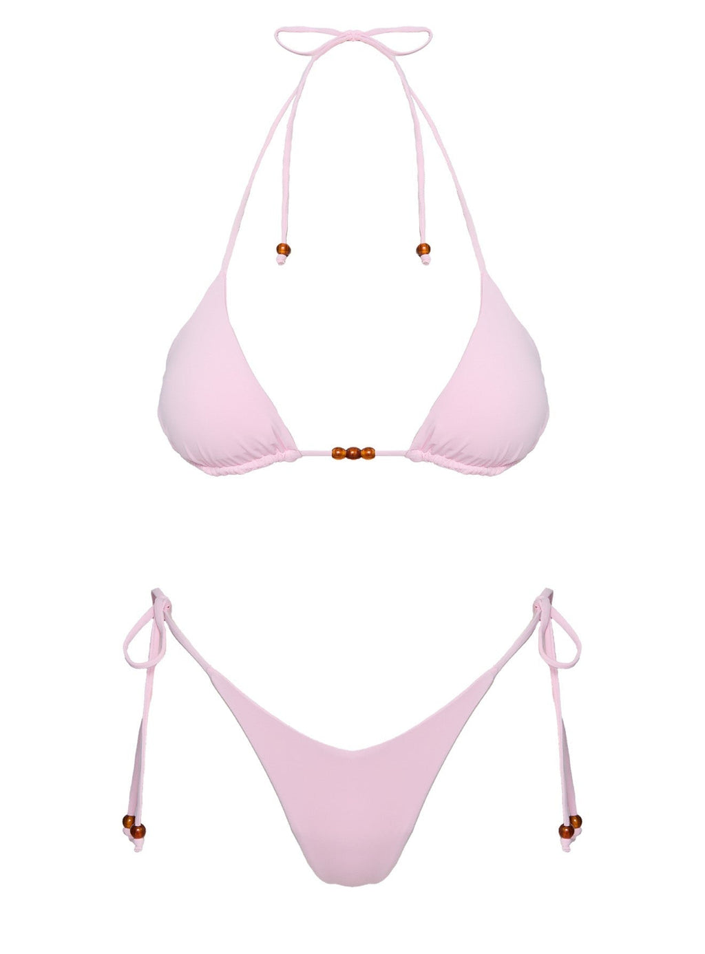 Glora Tie Side Beaded Bikini Bottom Pink