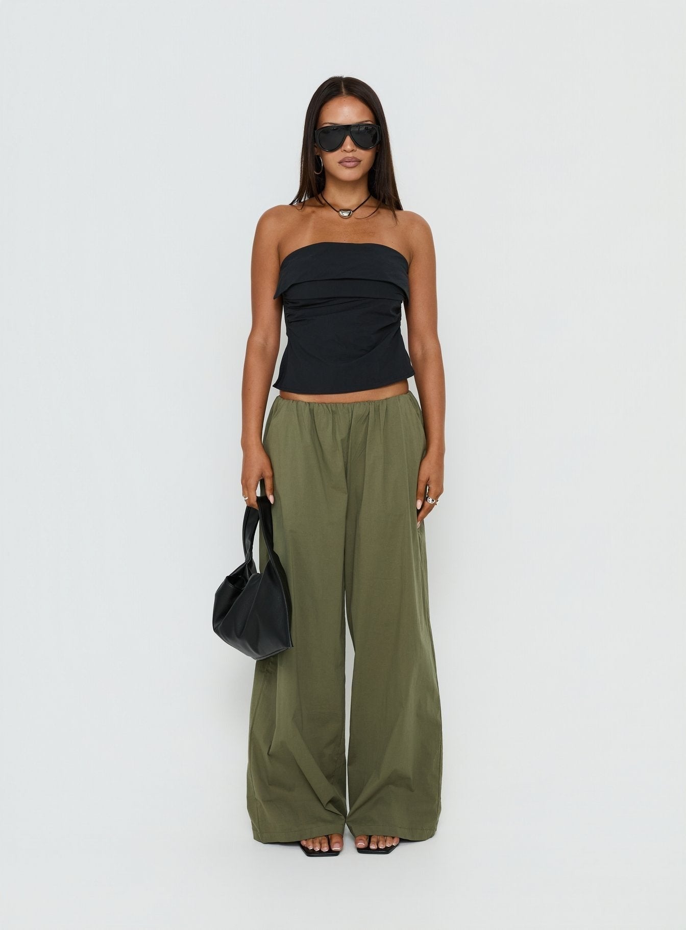 Christalle Strapless Tie Back Top Black