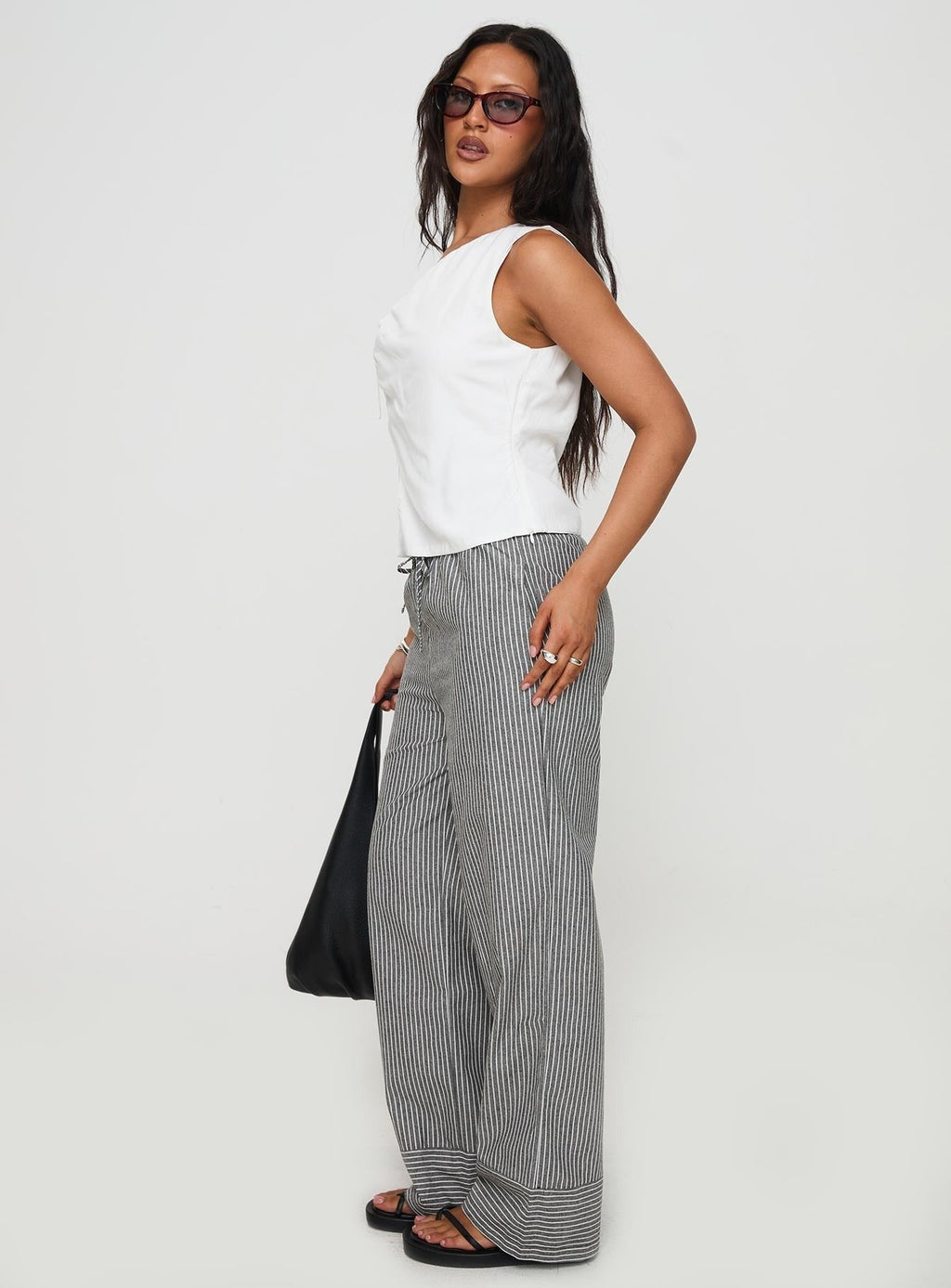 Veridian Pants Black/White Stripe