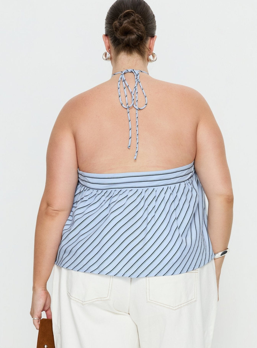 Moonlit Top Blue Stripe Curve