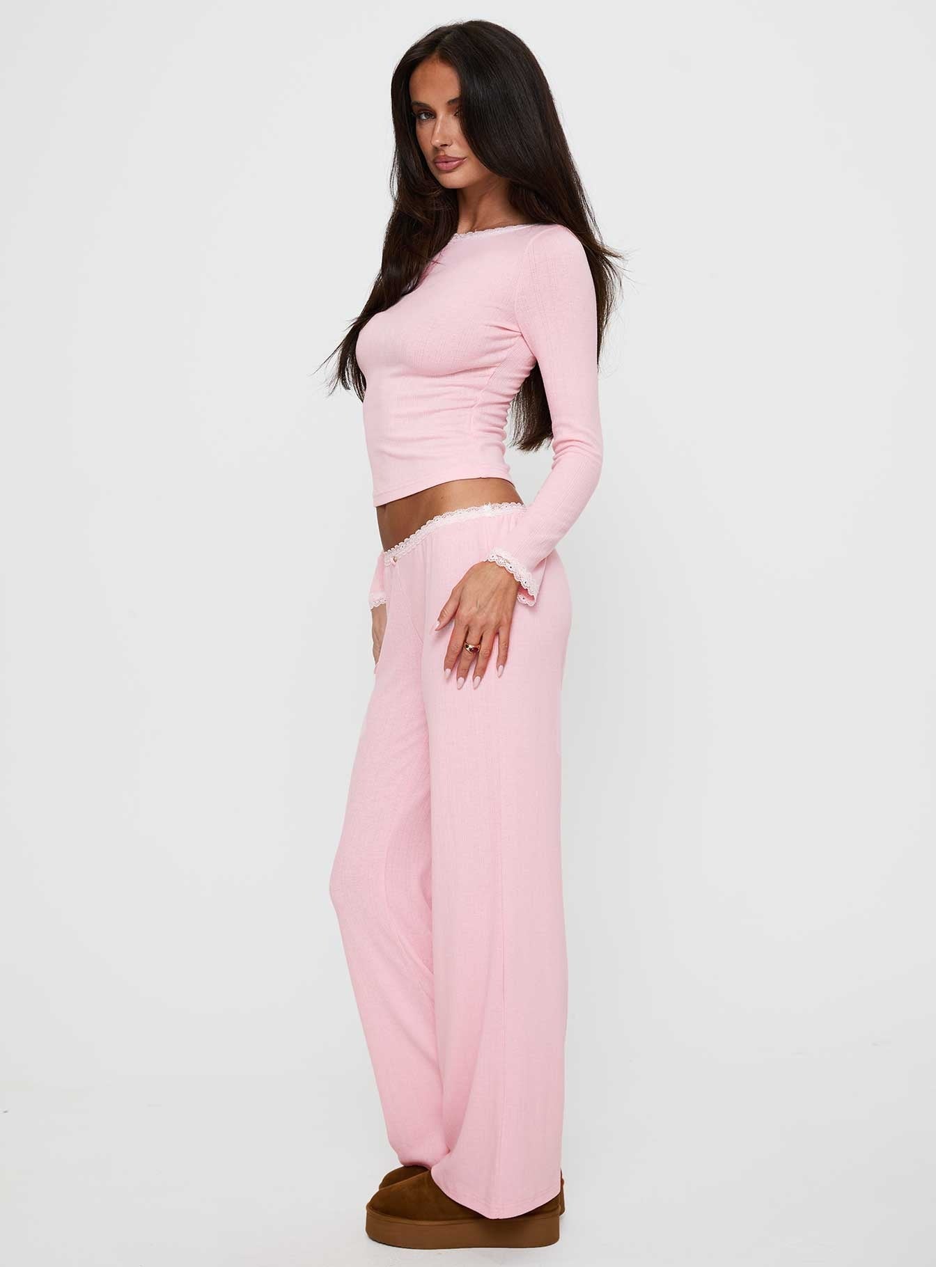 Whimsie Pointelle Sleep Pants Pink
