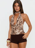 Metaphor Cowl Neck Top Animal Multi