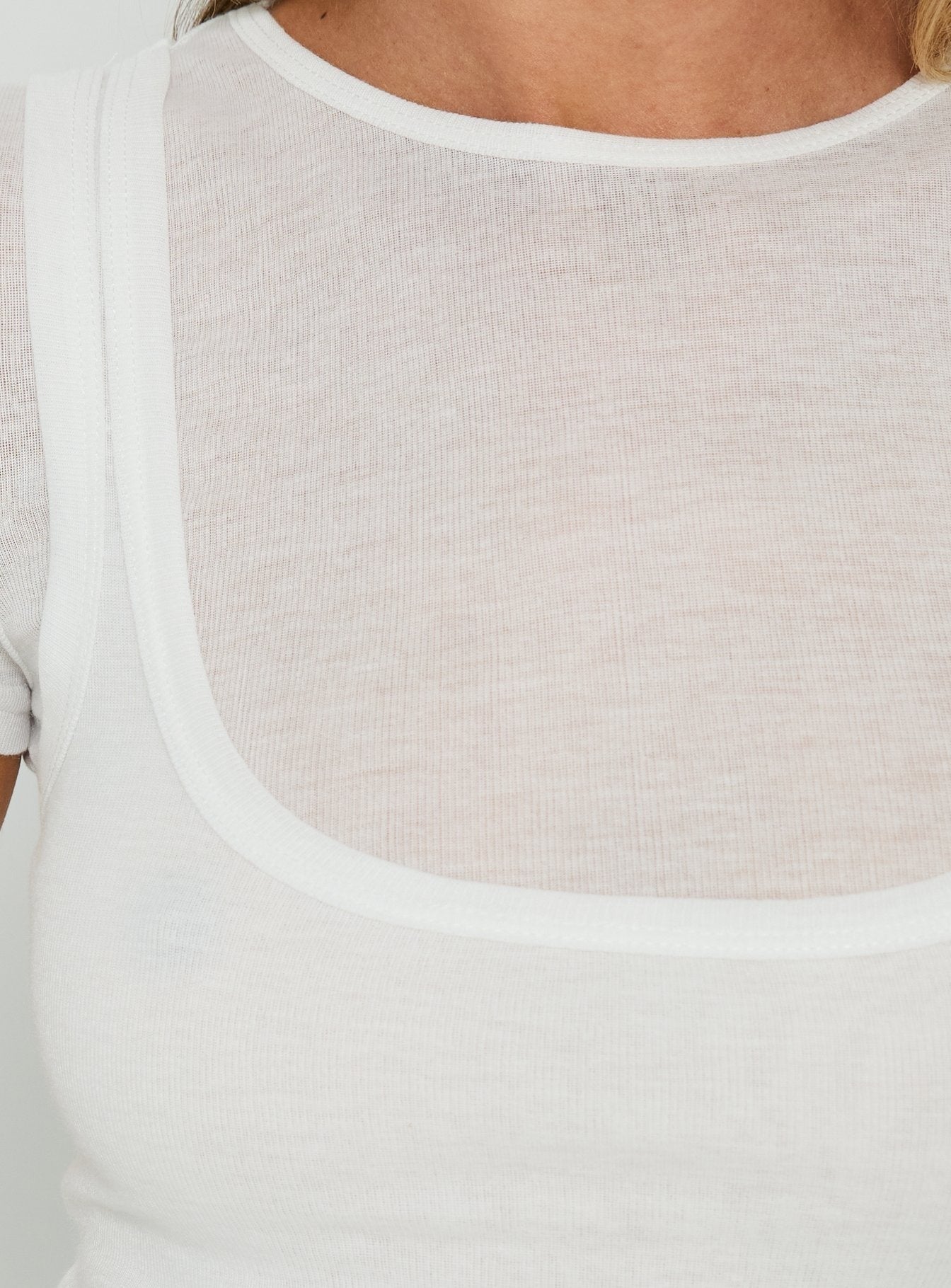 In Time Layered Top White
