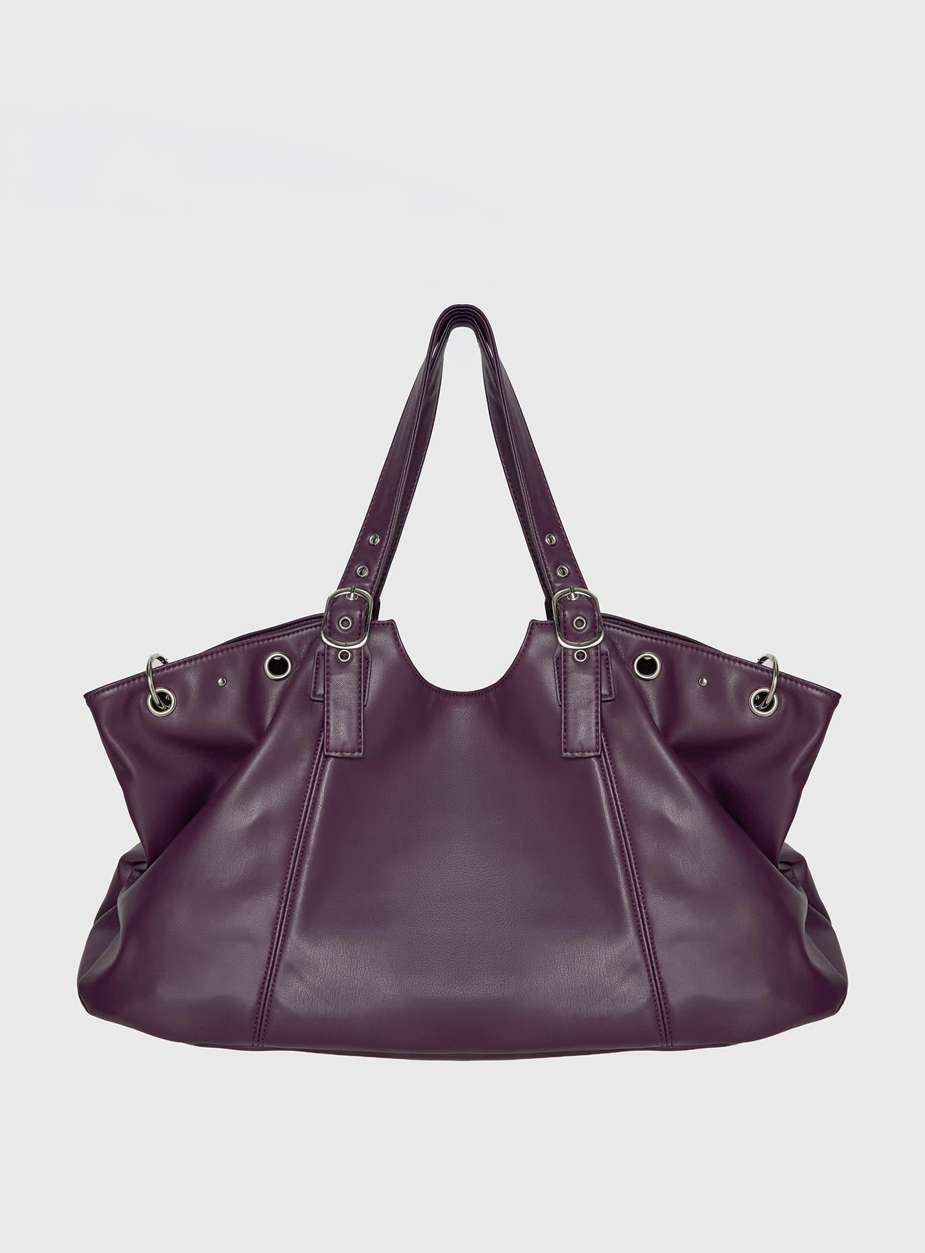 Amaria Buckle Detail Shoulder Bag Plum