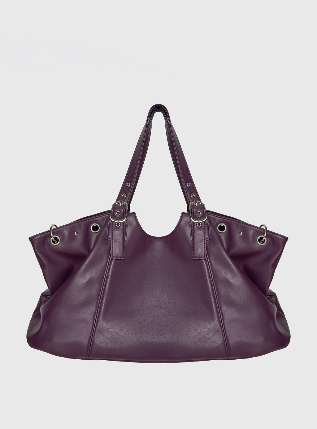 Amaria Buckle Detail Shoulder Bag Plum