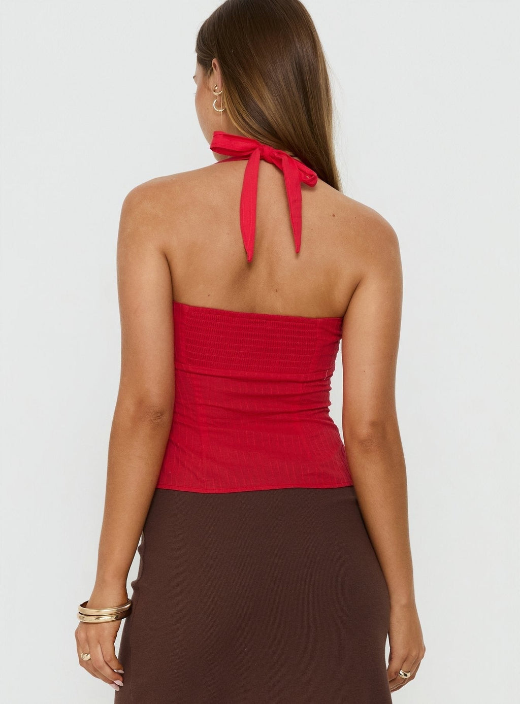 Isabetta Halter Top Red