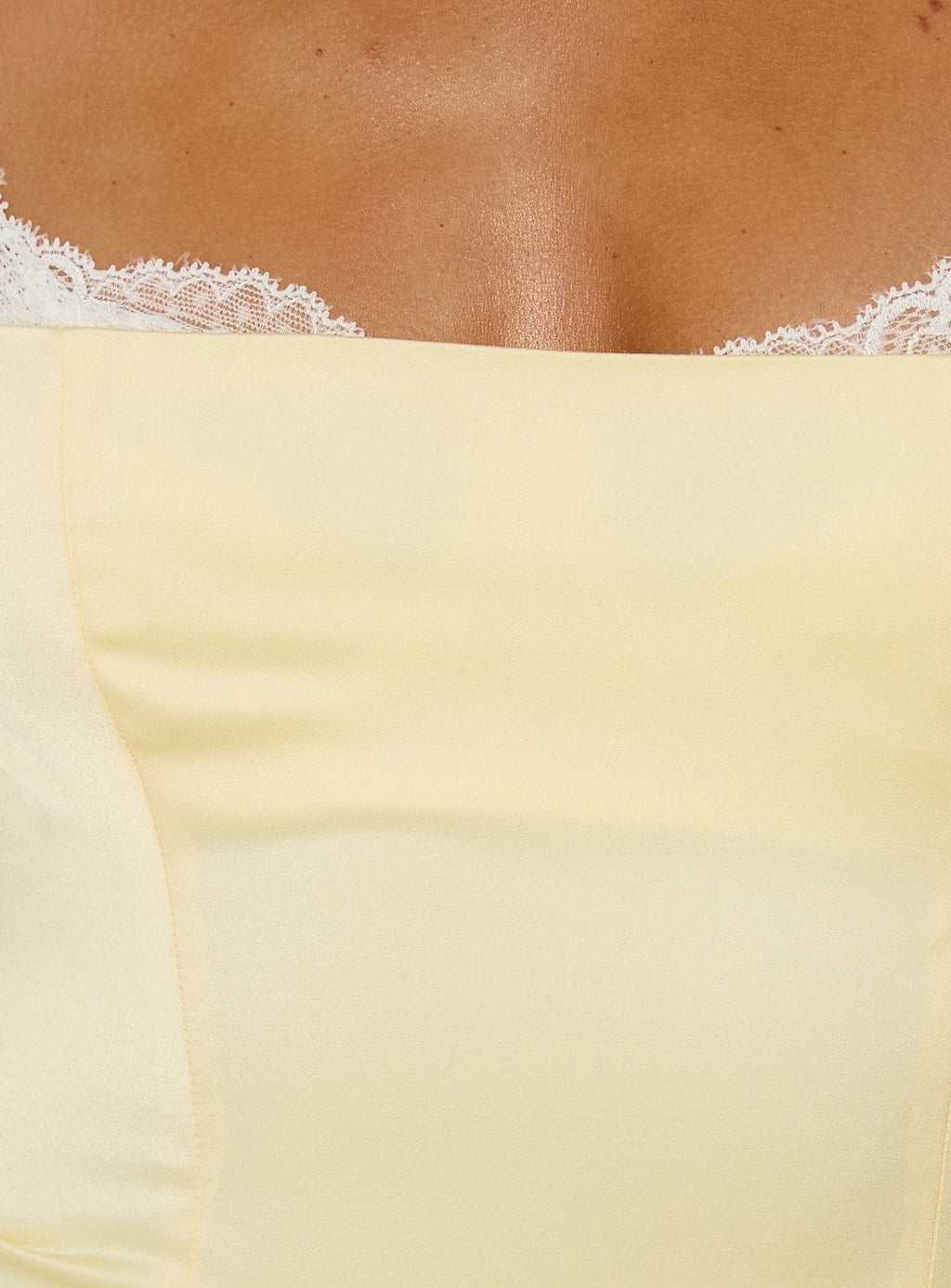 Renaissance Satin Corset Top Lemon