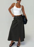 True Visions Belted Maxi Skirt Charcoal