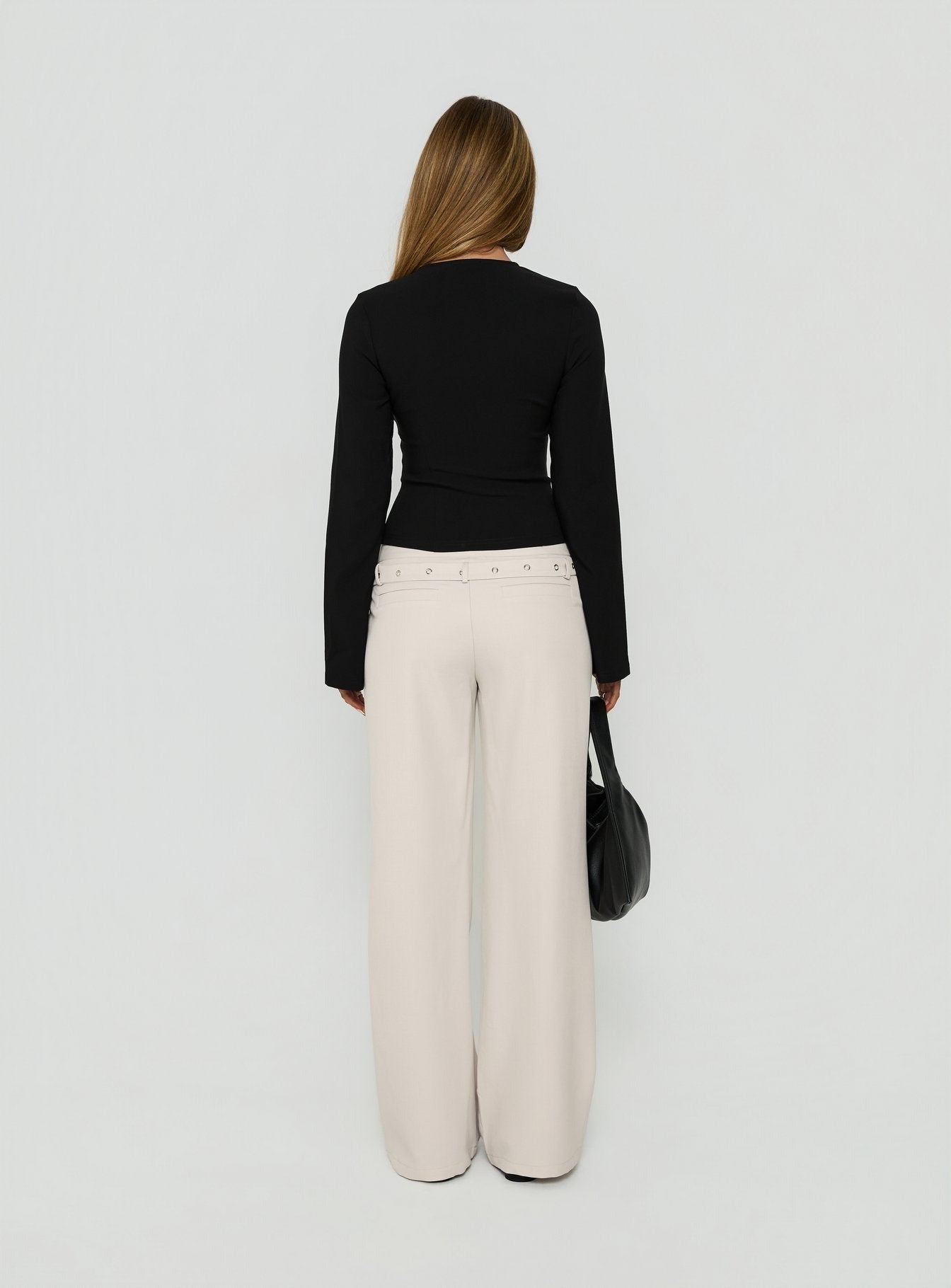 Adonella Buckle Tailored Pant Stone