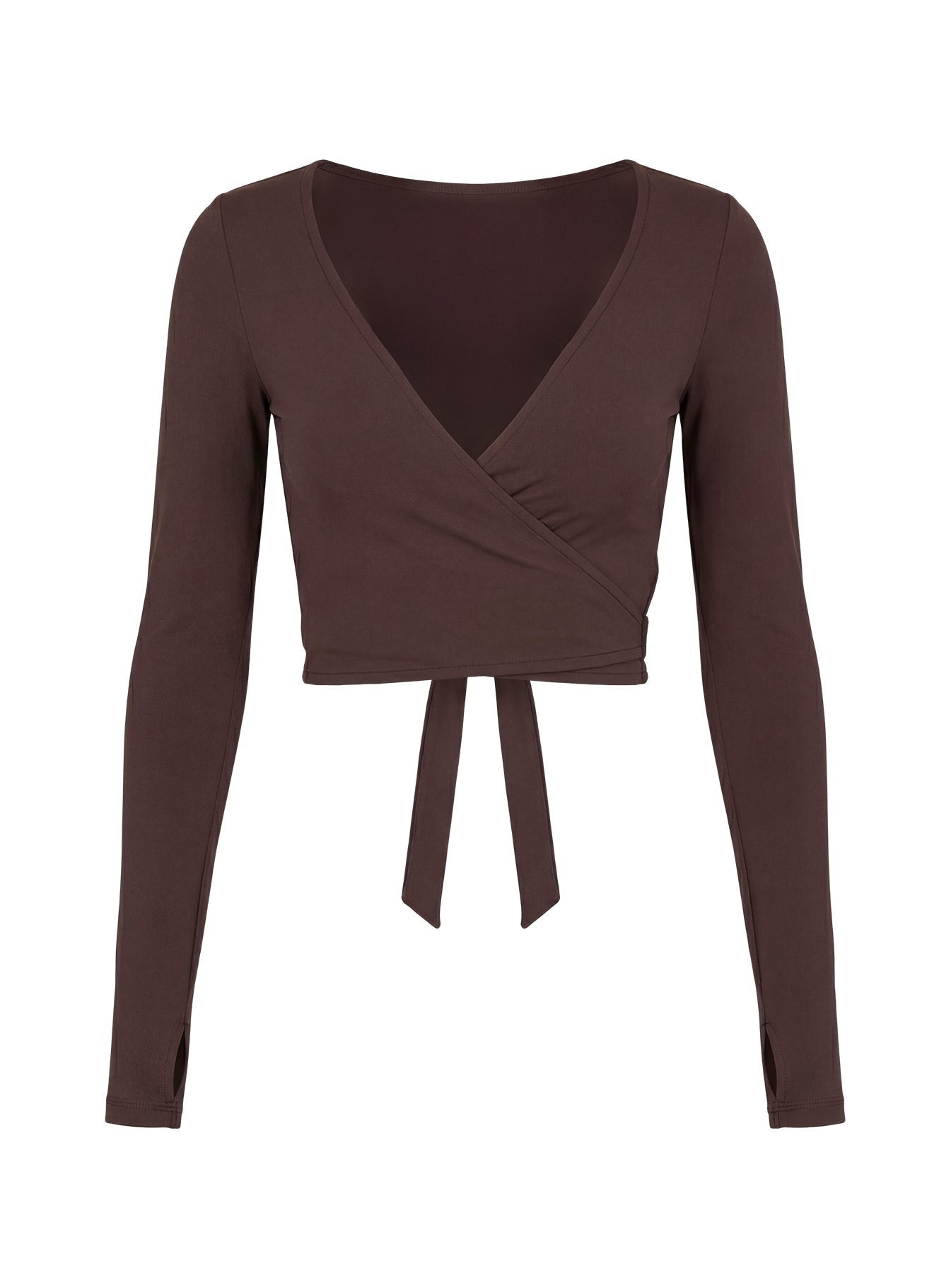 Pirouette Active Wrap Top Brown