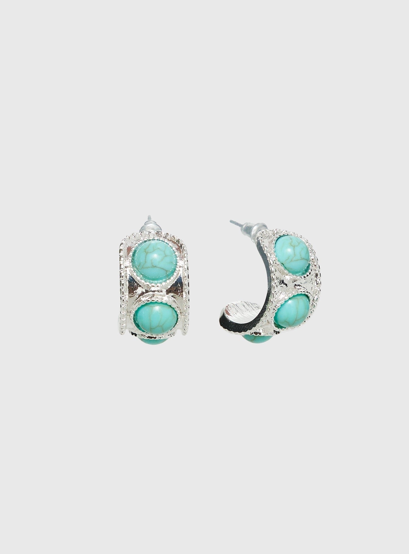 Endellion Hoop Earrings Silver / Turqouise
