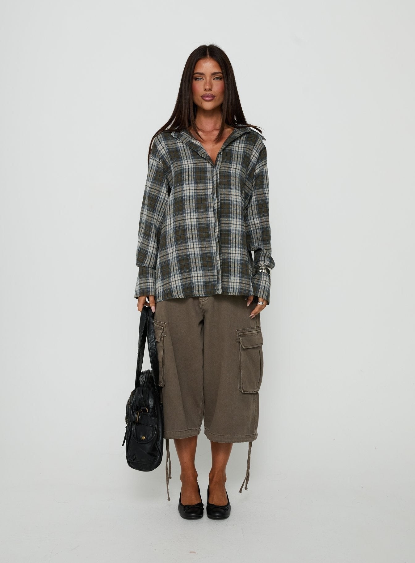 Fever Dreams Oversized Collared Shirt Check