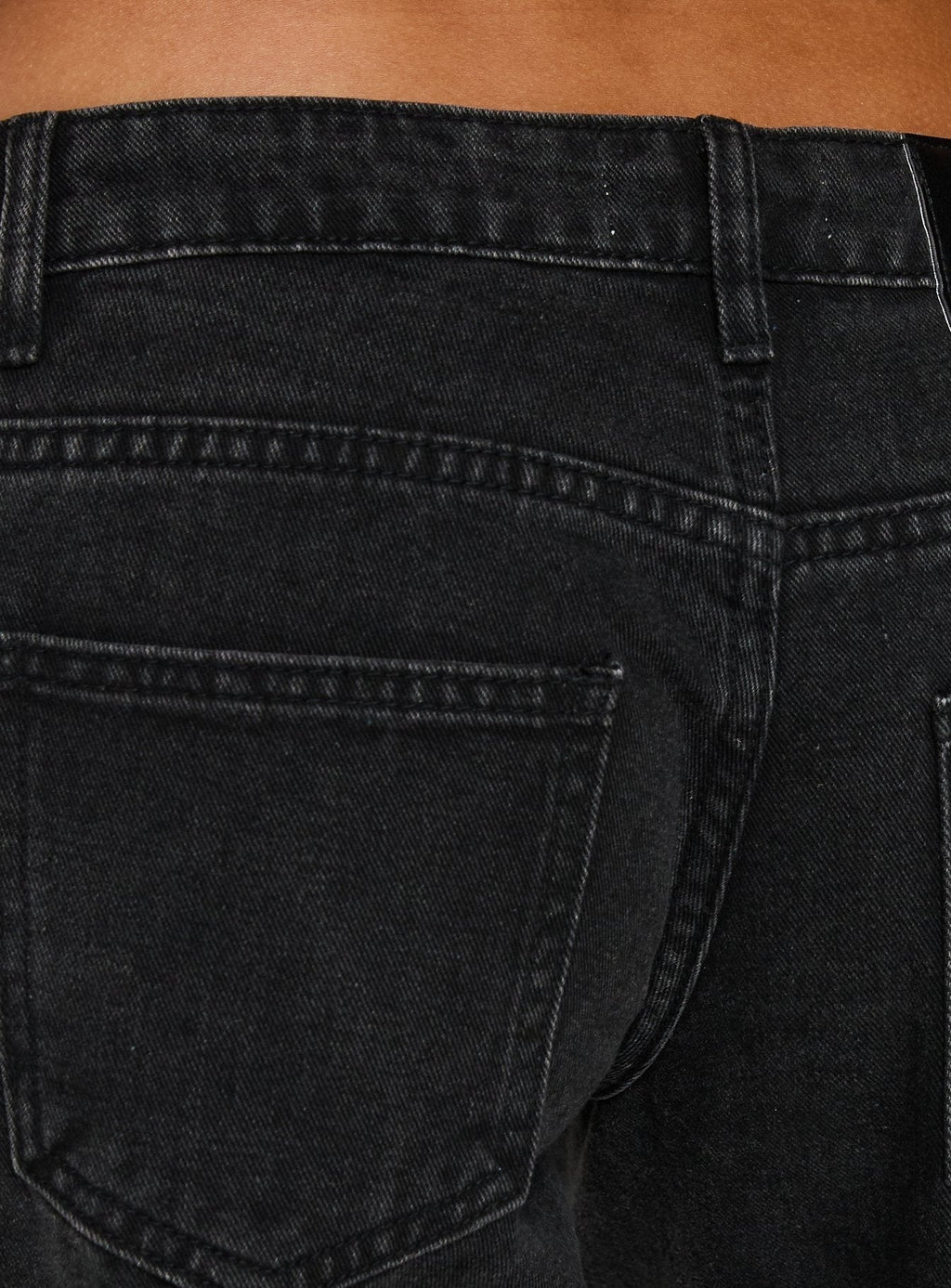 Picco Ultra Low Rise Wide Leg Jeans Washed Black