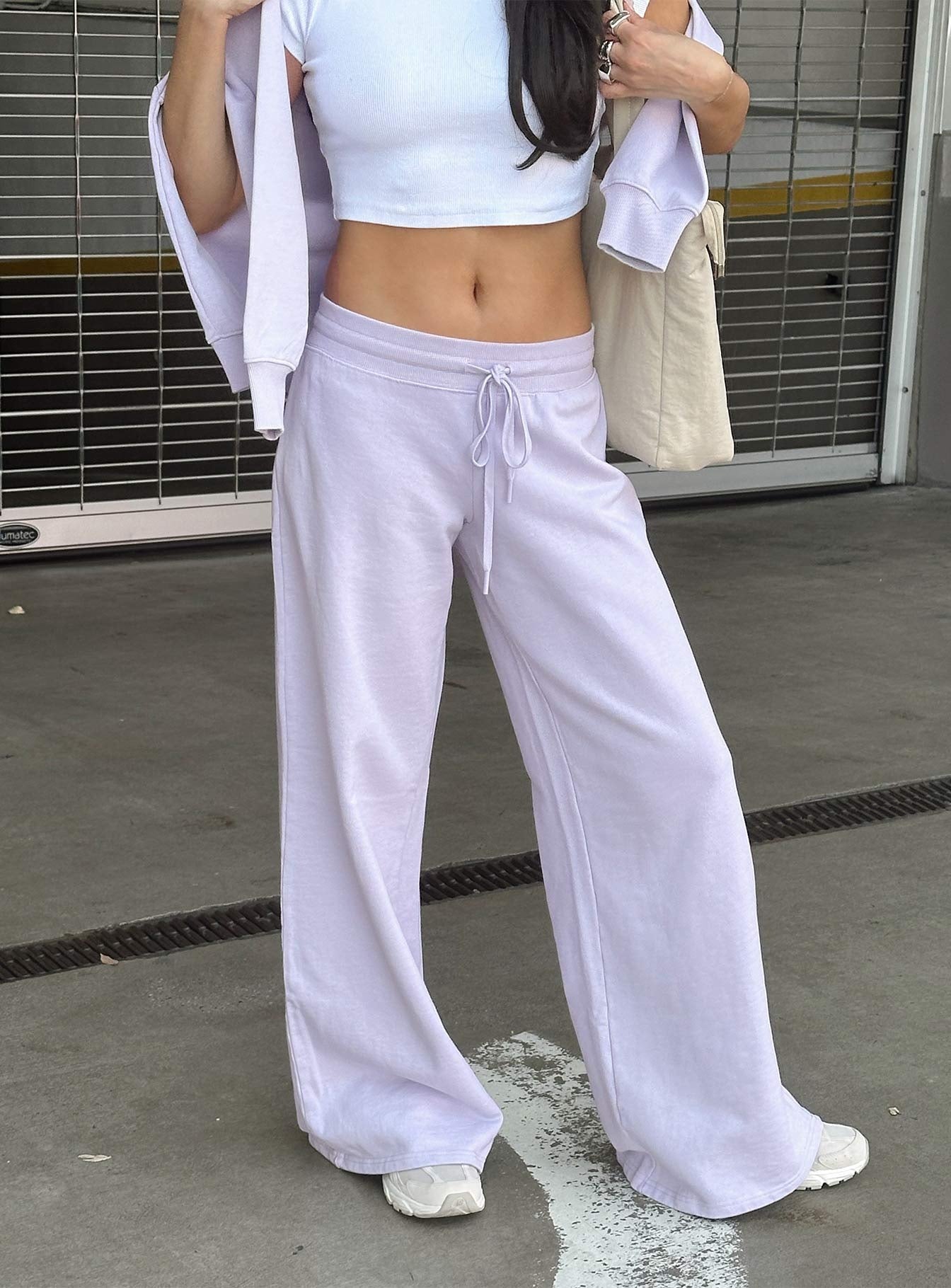 Dodie Wide Leg Pants Washed Lavender