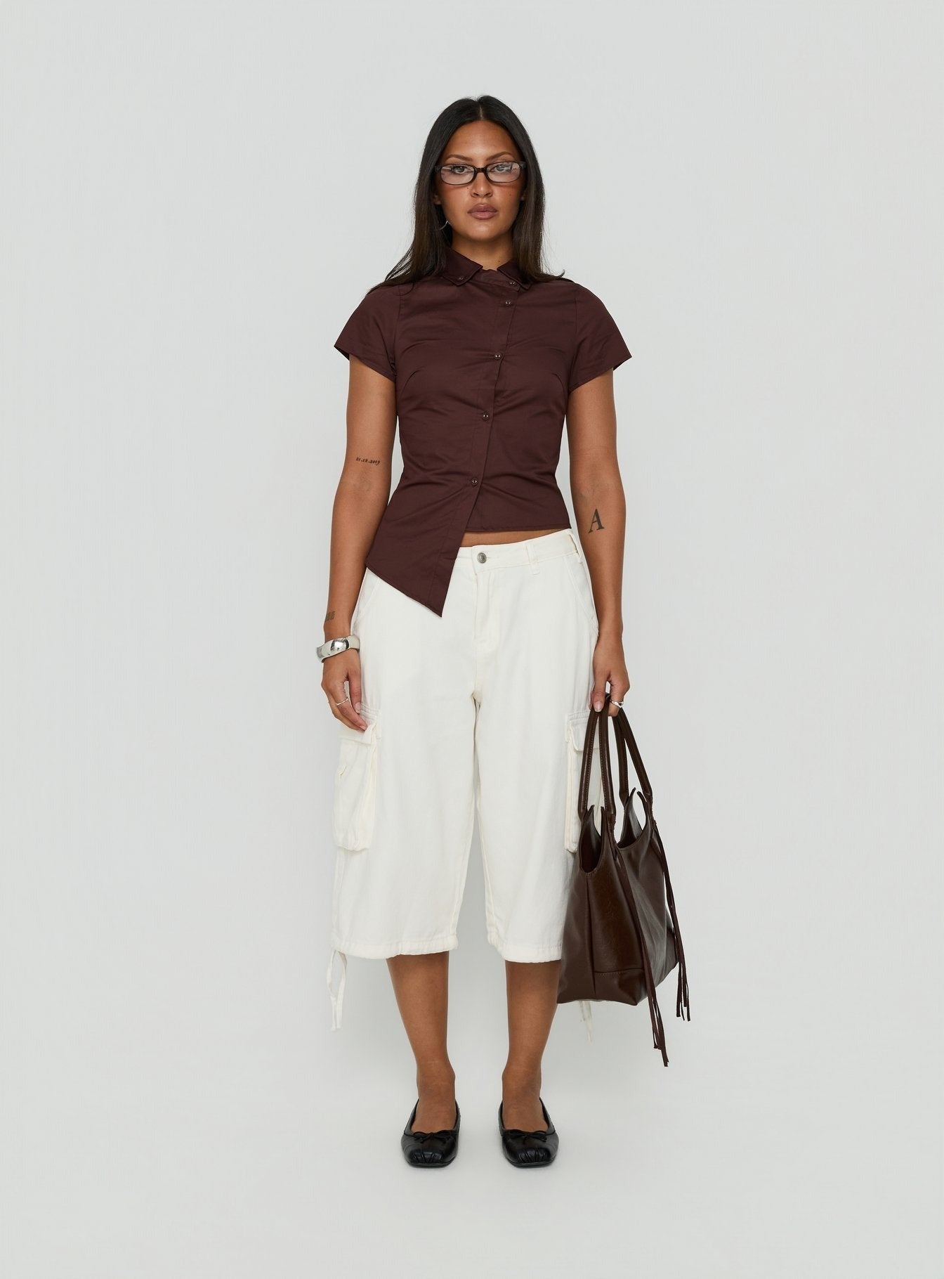 Hudsen Longline Cargo Shorts Cream