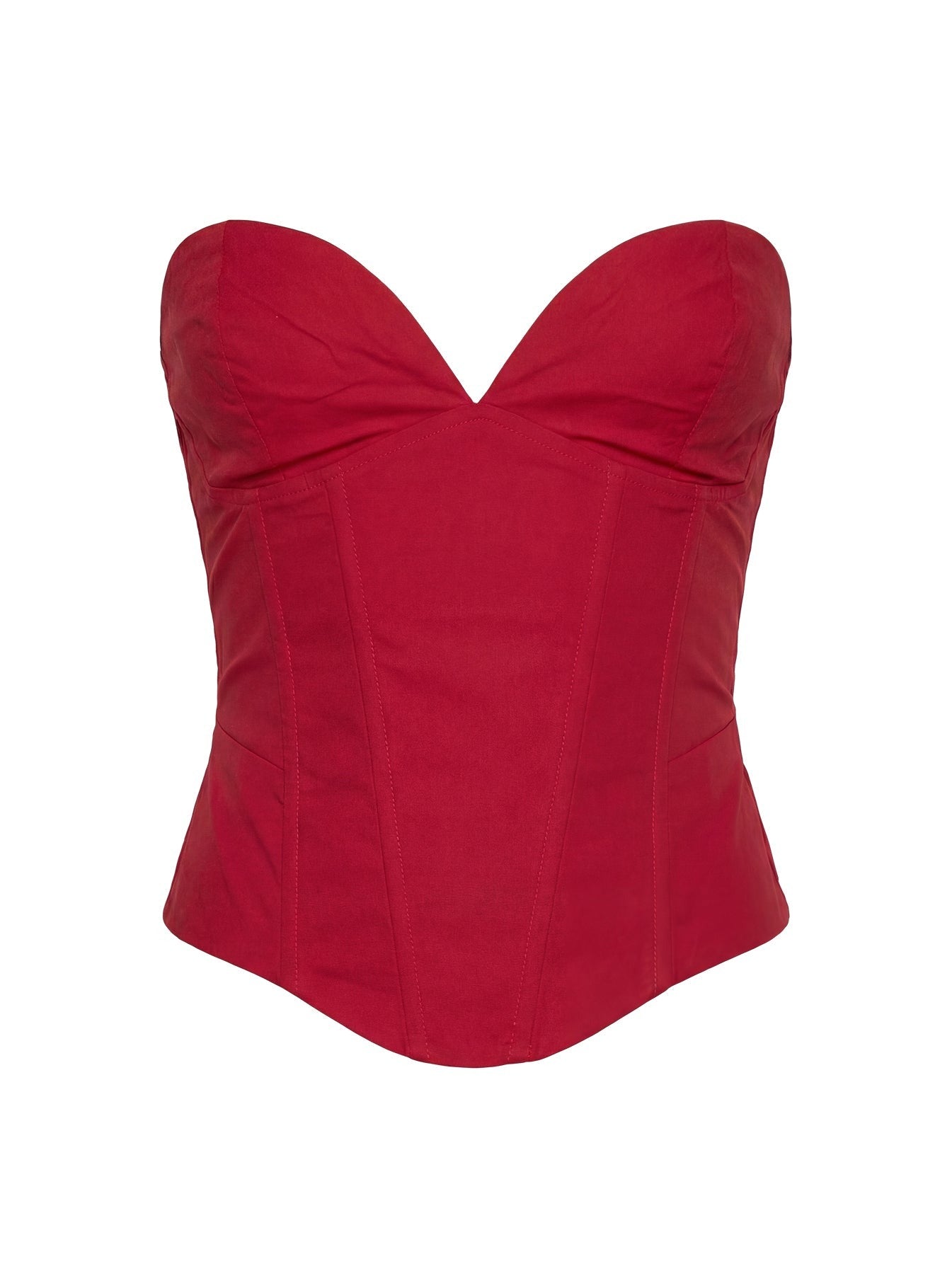 Isalina Strapless Corset Top Red