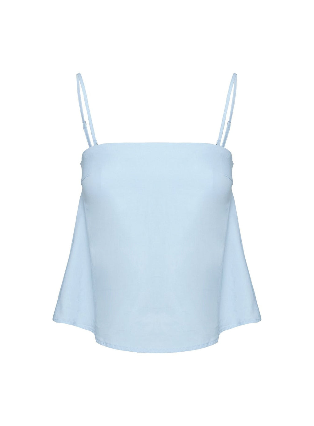 Trapeze Strapless Top Blue