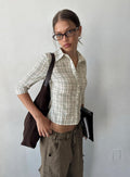 Anni 3/4 Sleeve Top Multi Check