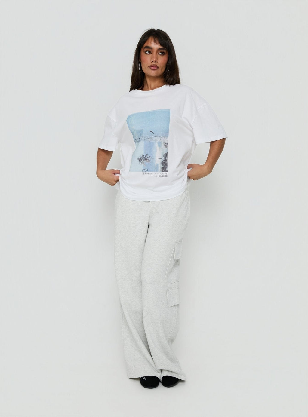 From Elsewhere Oversized Graphic Tee White