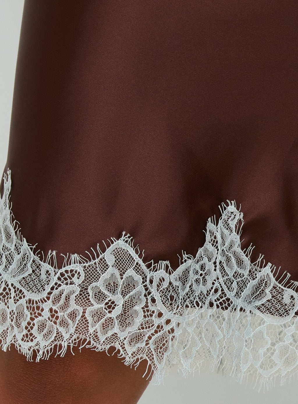 Miriza Lace Trim Midi Skirt Chocolate / Blue